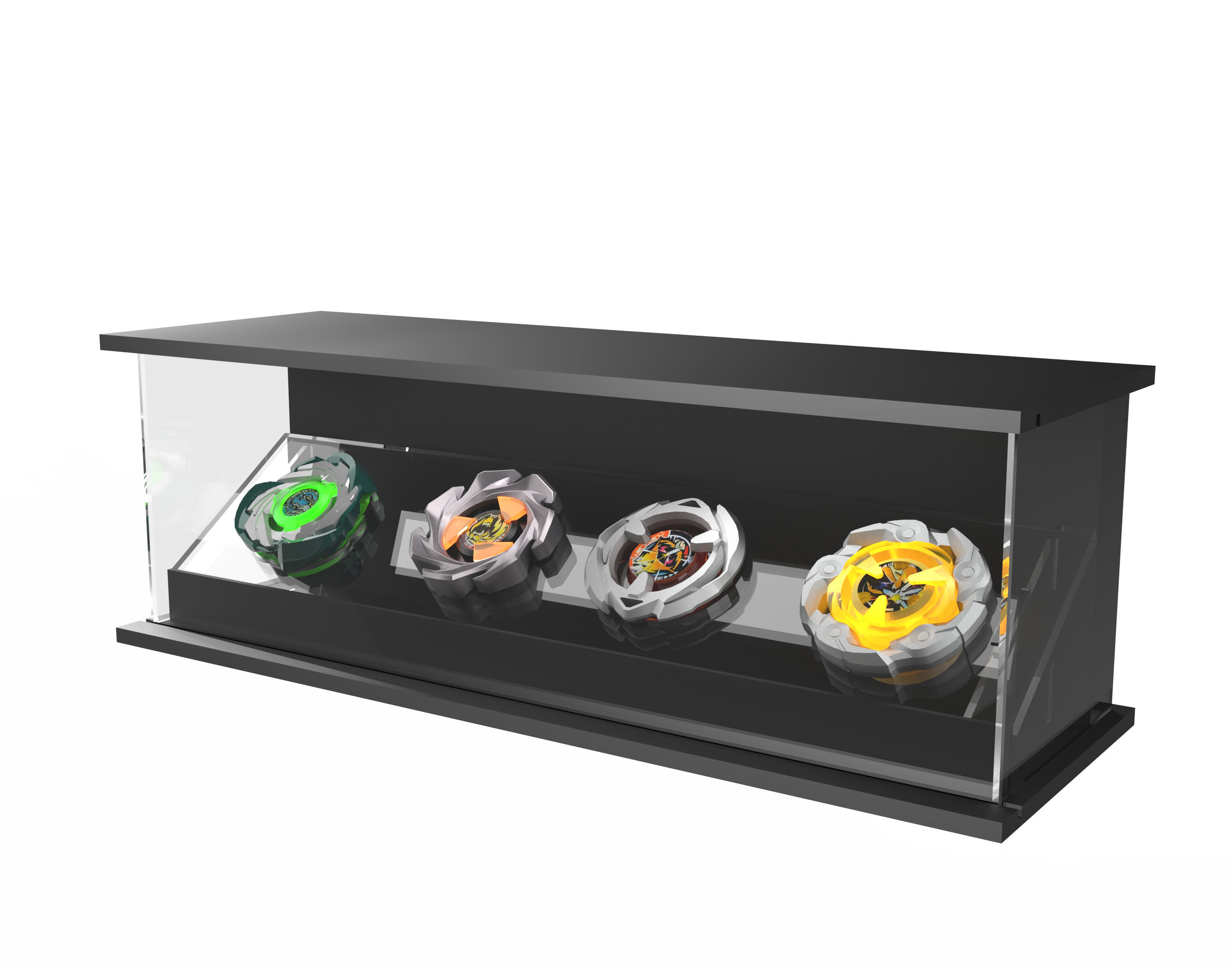 LED Light Acrylic Beyblade Display Case - 4 Bey Display