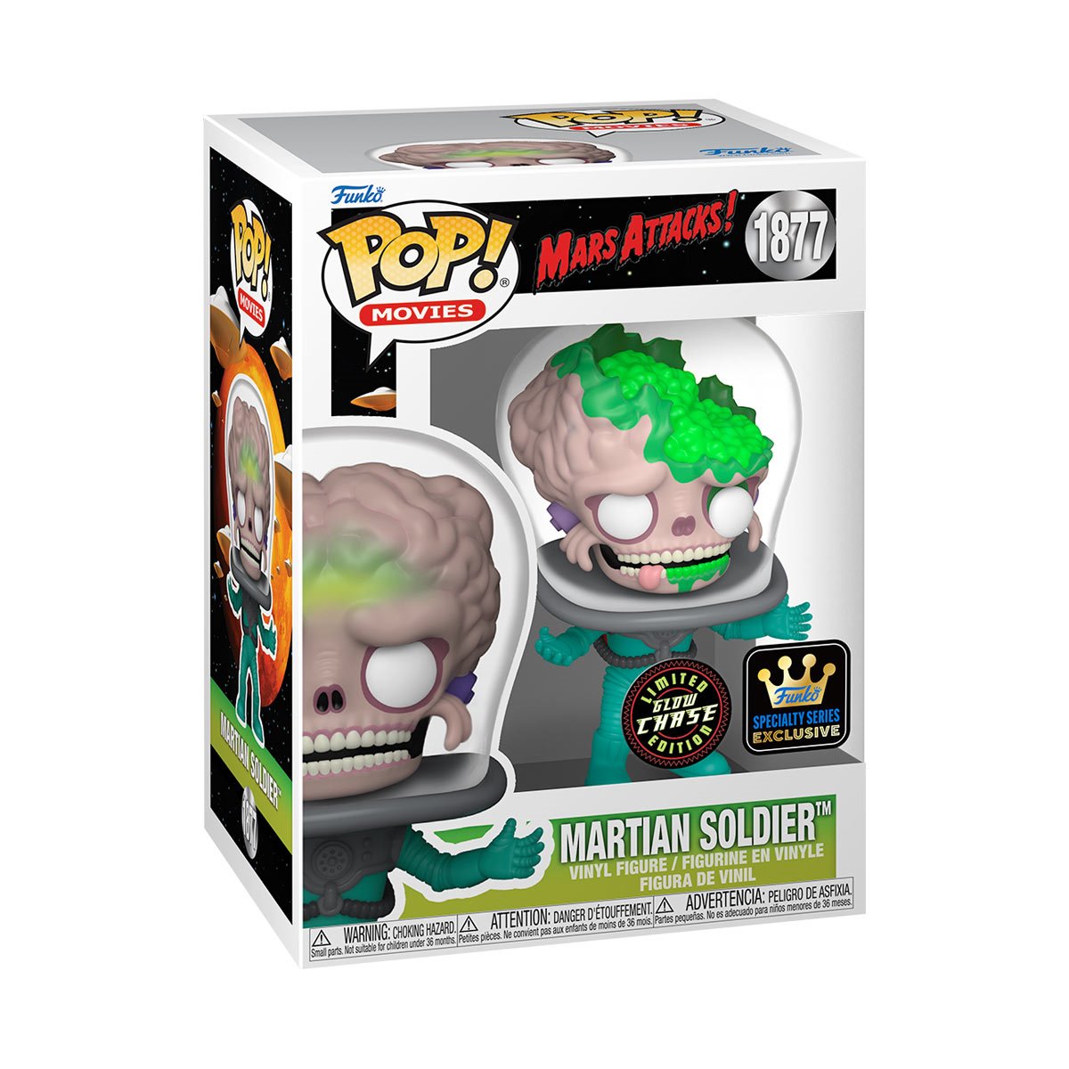 Funko Pop! Mars Attacks Martian Soldier Vinyl Figure #1877 - Specialty Series (Chase)