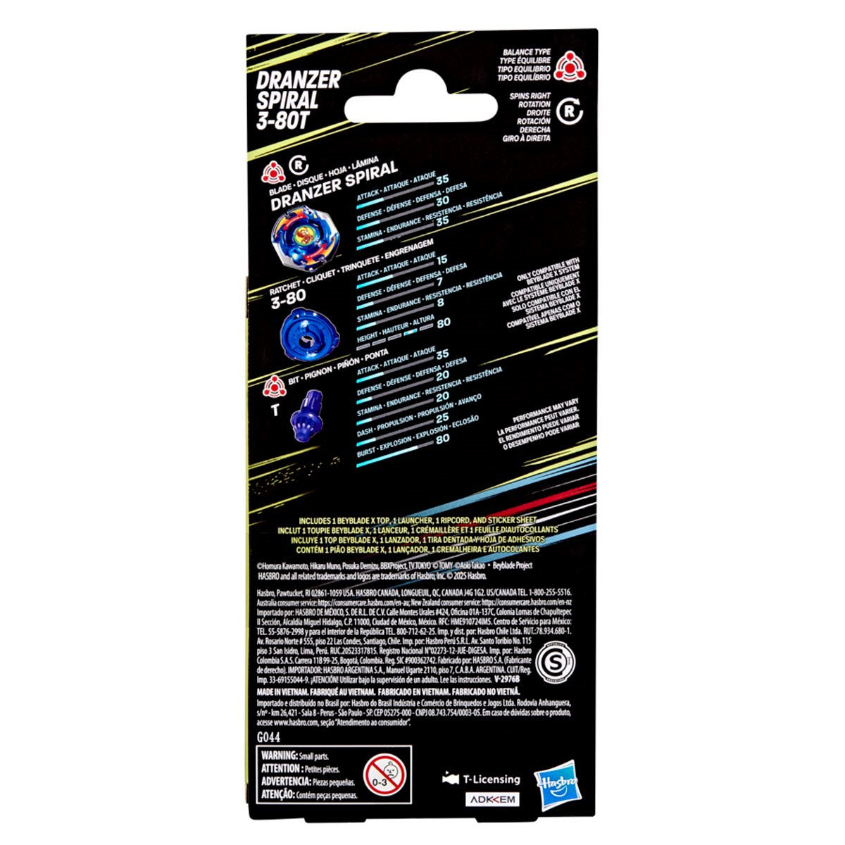 Hasbro Beyblade X Dranzer Spiral 3-80T Anniversary with Balance Type Top & Launcher (Blue Ver.)