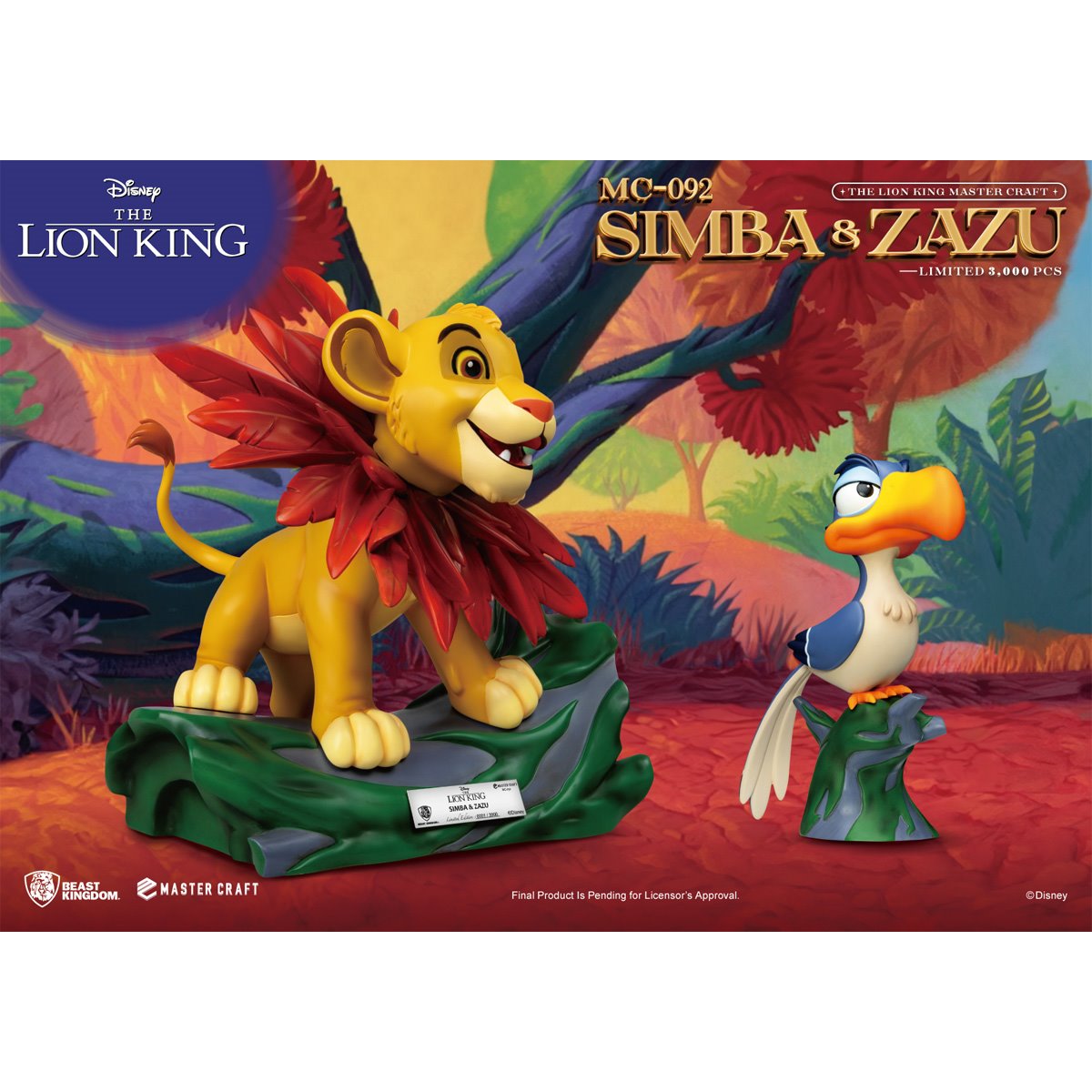 The Lion King Little Simba and Zazu Master Craft Statue Set