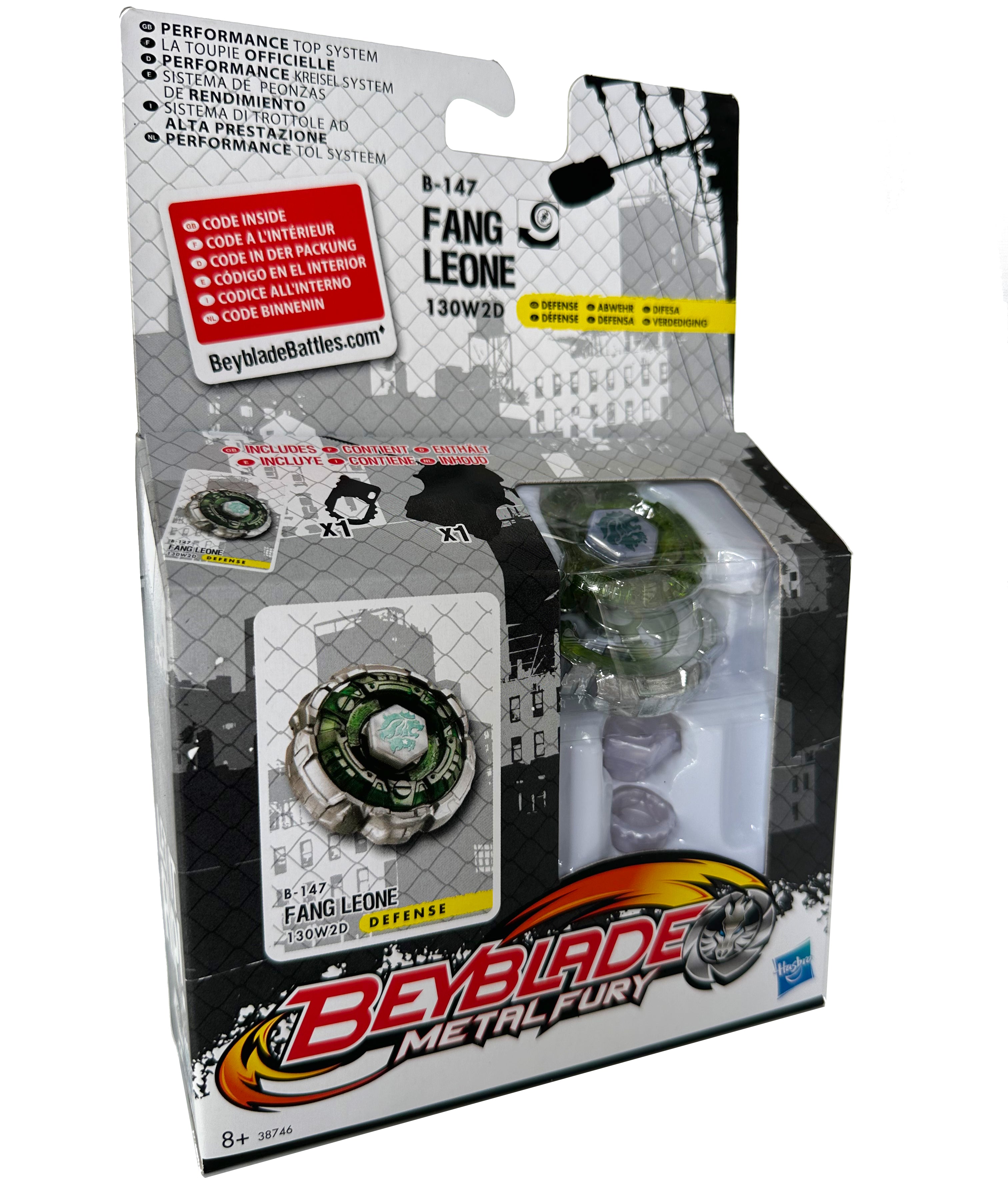 Hasbro Fang Leone 130W2D B-147 Metal Fury Fusion Beyblade