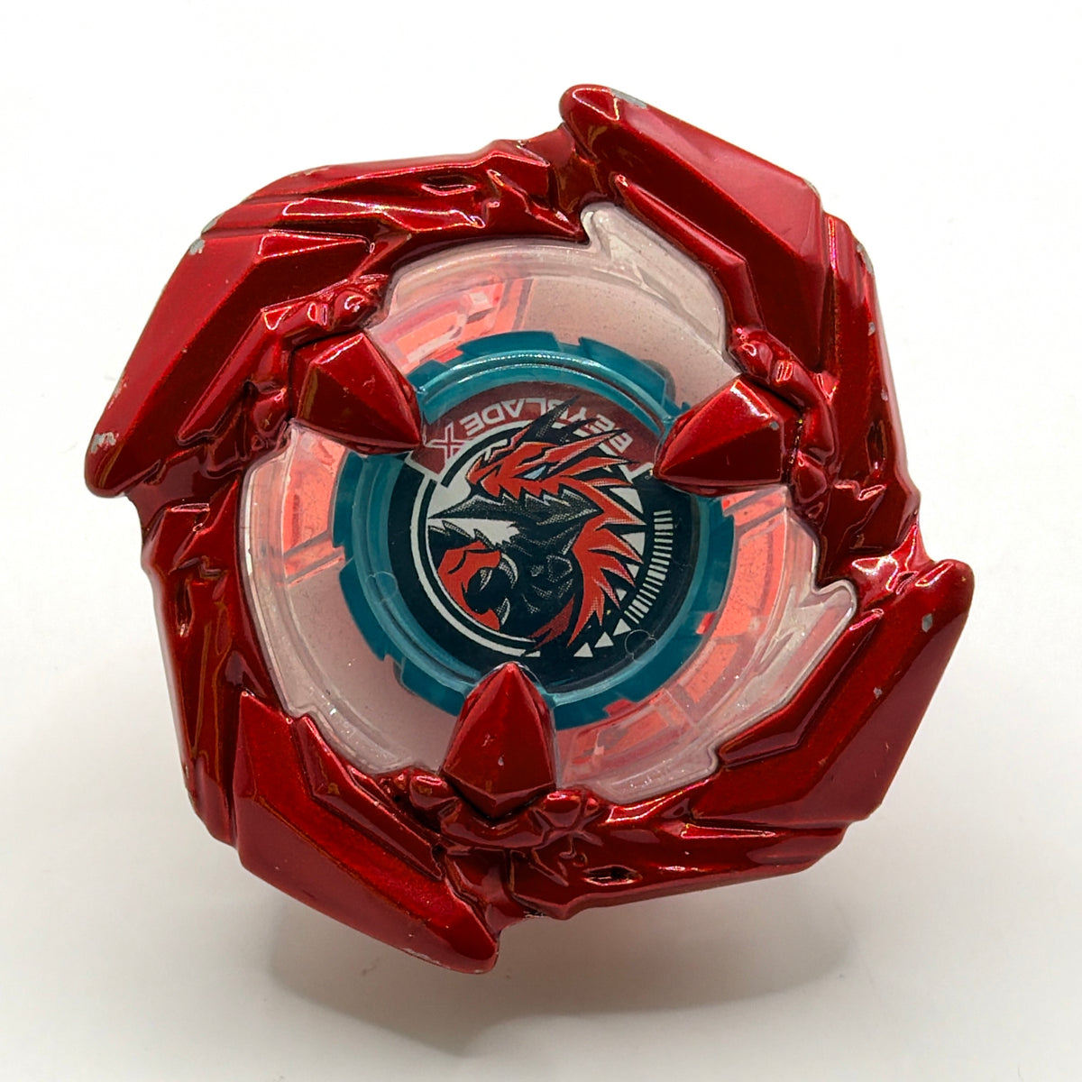 Pre-owned Takara Tomy Beyblade X BX-46 Cobalt Drake Metal Coat: Red top view