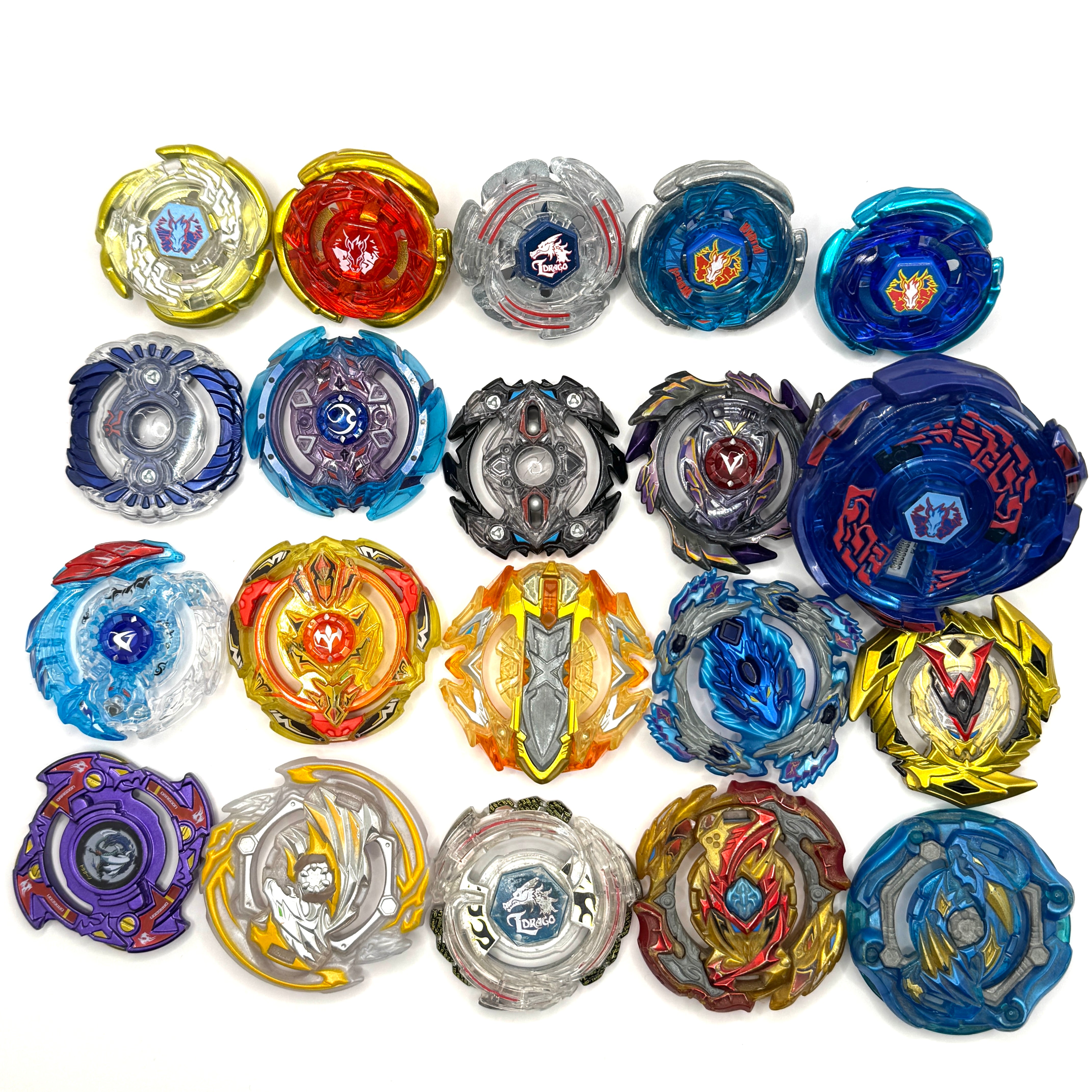 Pre-Owned Set of 20 Takara Tomy Burst Beyblades with Custom Attachments (Set #3)