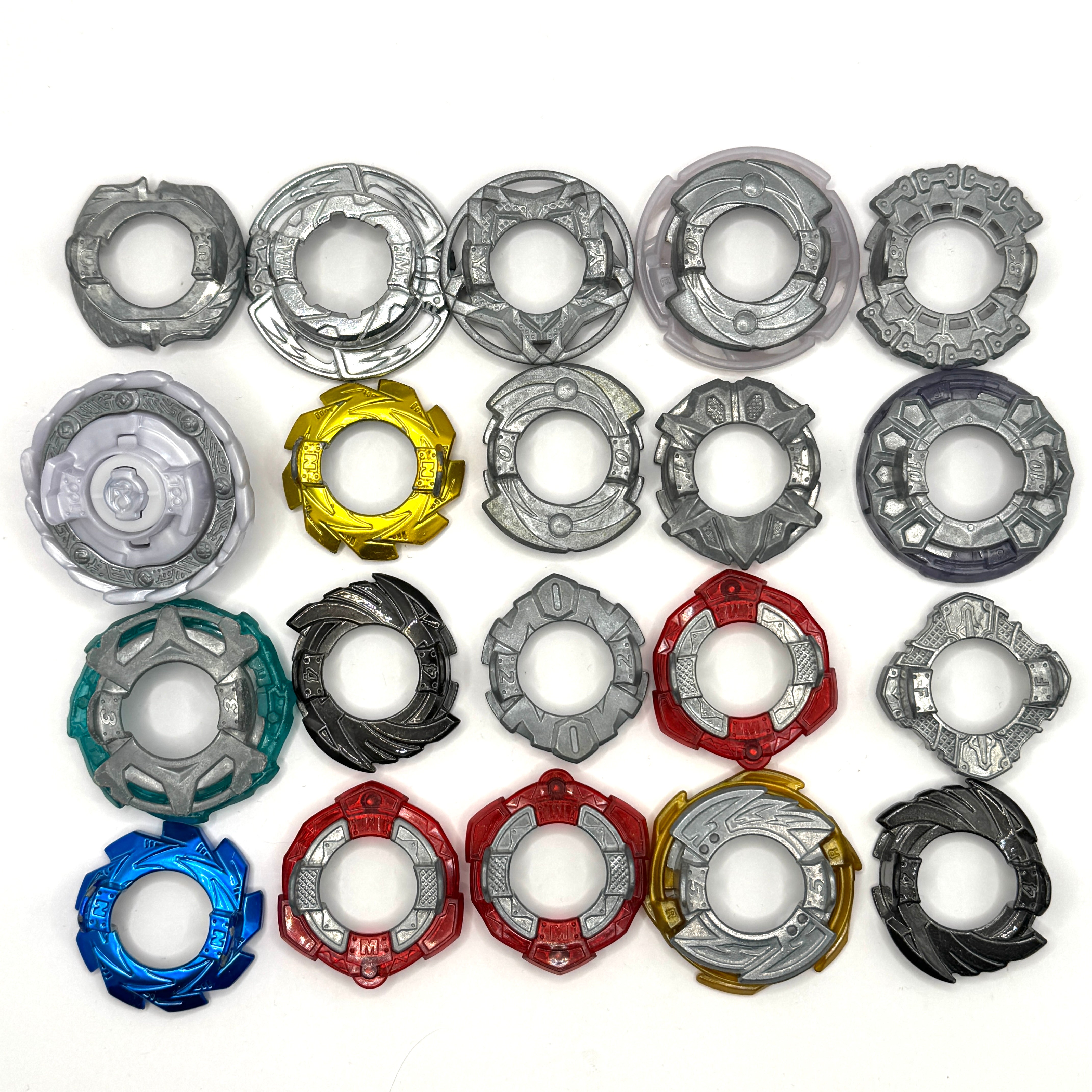 Pre-Owned Set of 20 Takara Tomy Burst Beyblades with Custom Attachments (Set #3)