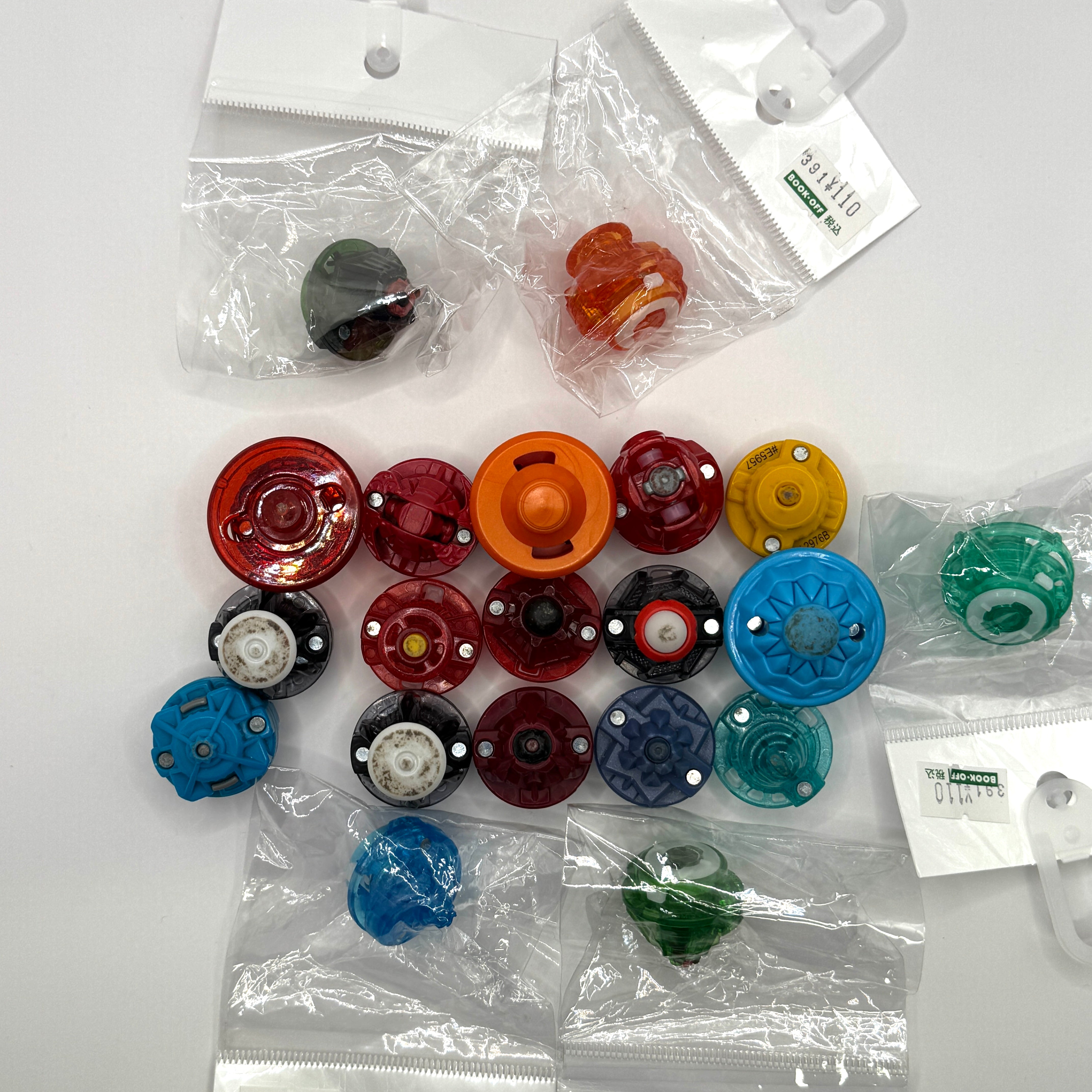 Pre-Owned Set of 20 Takara Tomy Burst Beyblades with Custom Attachments (Set #7)