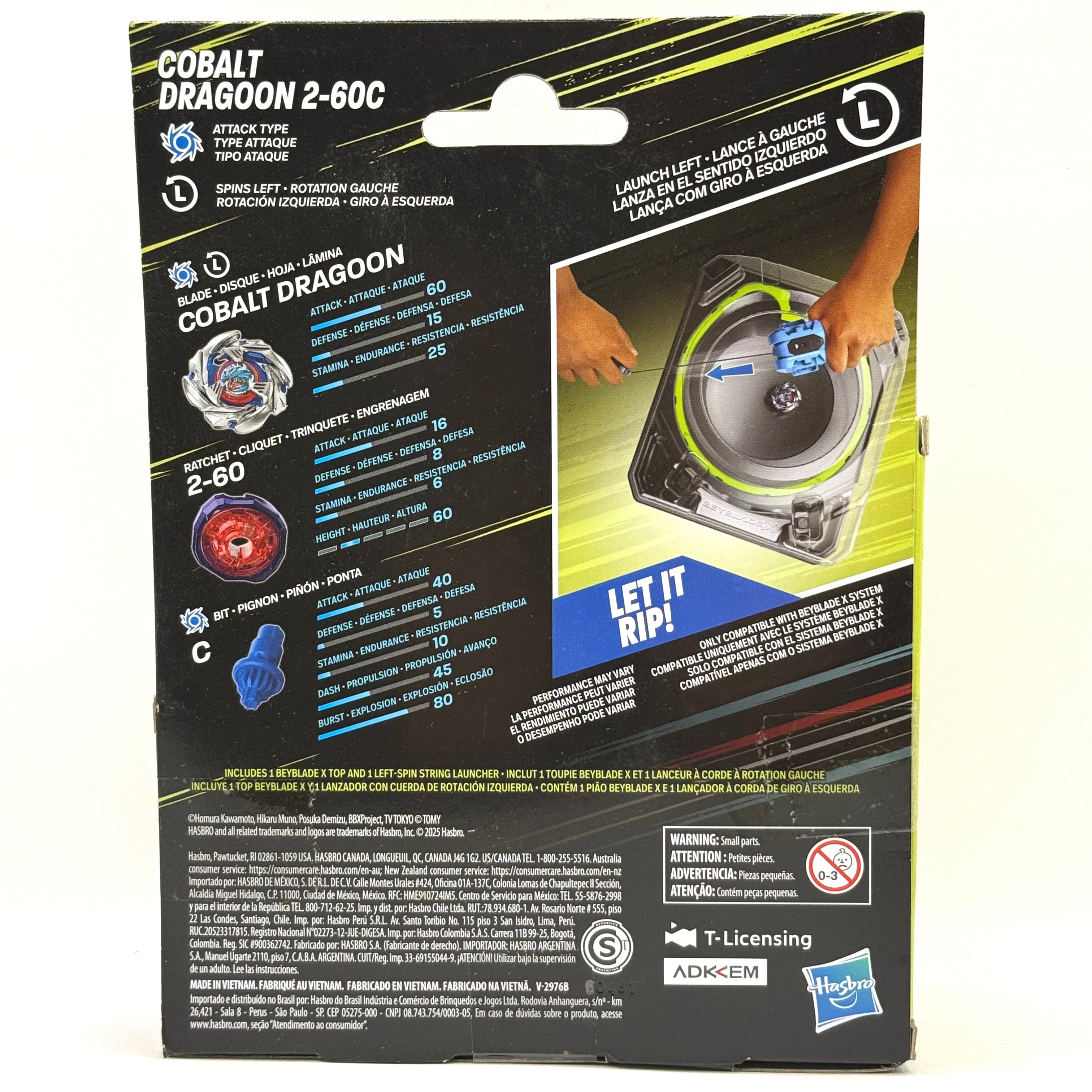 Hasbro Beyblade X: Cobalt Dragoon 2-60C String Launcher Included