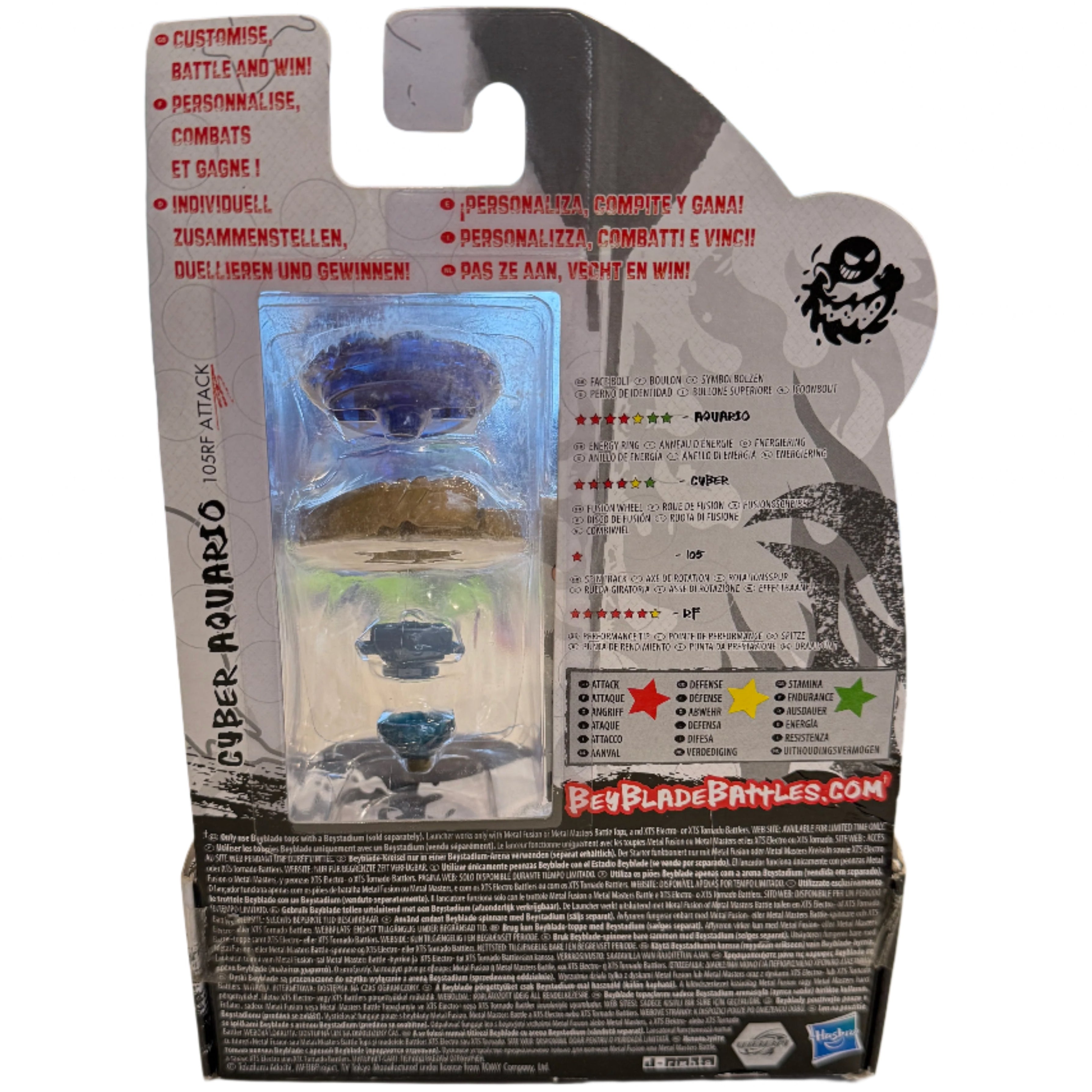 Beyblade Metal Masters Cyber Aquario 105RF Attack B-124