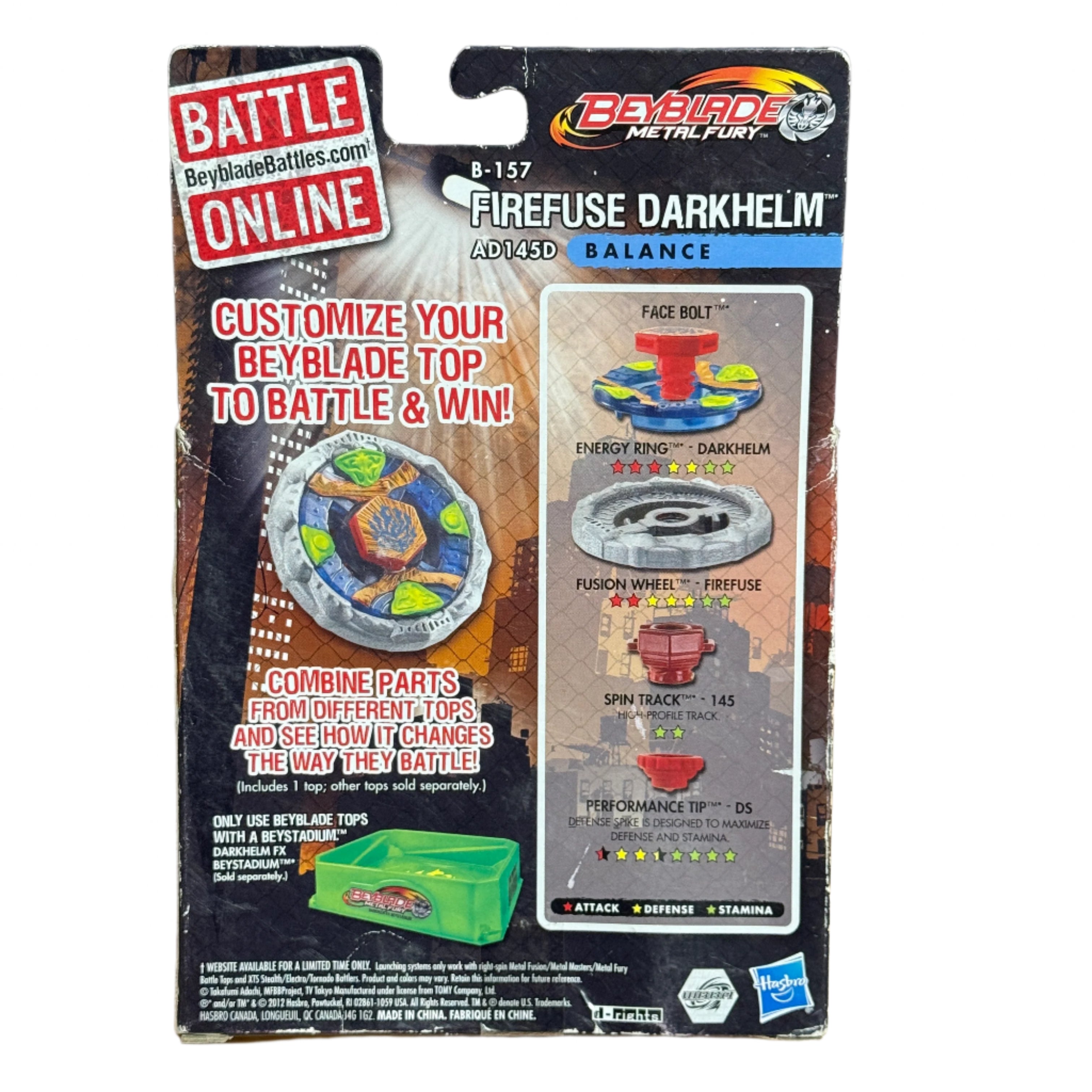 Beyblade Metal Fury Firefuse Darkhelm 145DS (B-157) SparkFX
