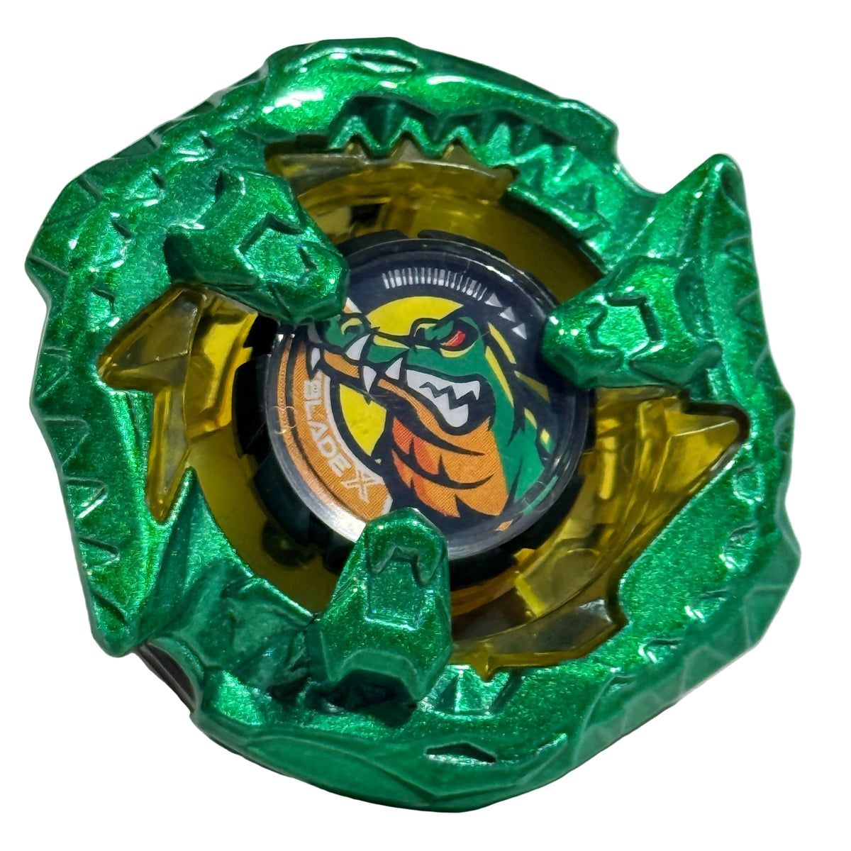 Pre-owned Takara Tomy Beyblade X BX-00 Croc Crunch Metal Coat Green view 1