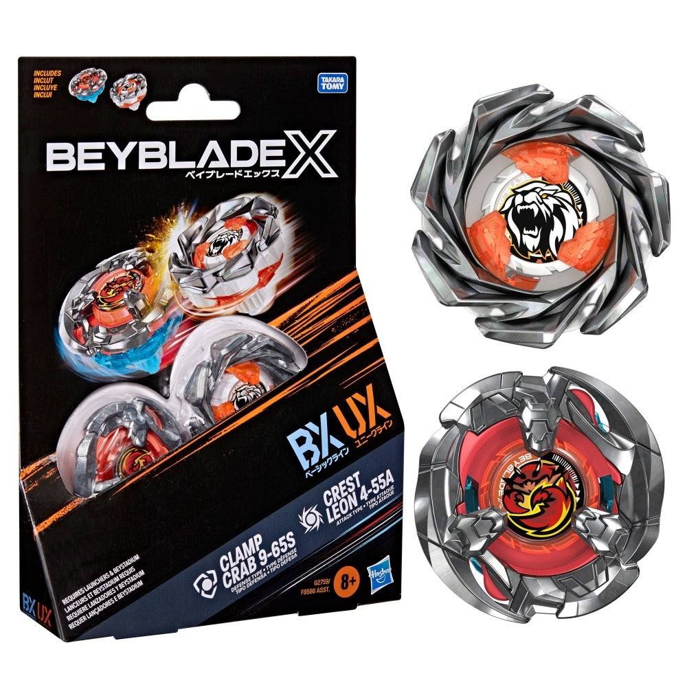 Hasbro Beyblade X Clamp Crab 9-65S & Crest Leon 4-55A Dual Pack