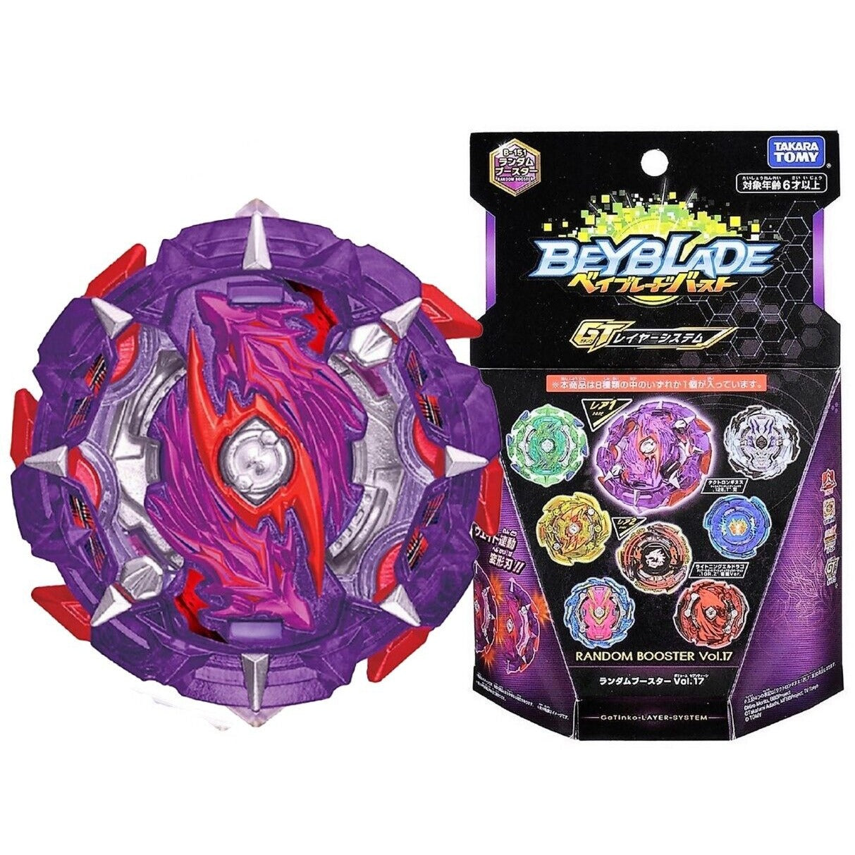 Takara Tomy B-151 01 Tact Longinus Burst Rise Gatinko Beyblade