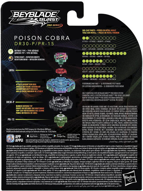 Hasbro Poison Cobra / Hydra Burst Surge Pro Series Beyblade