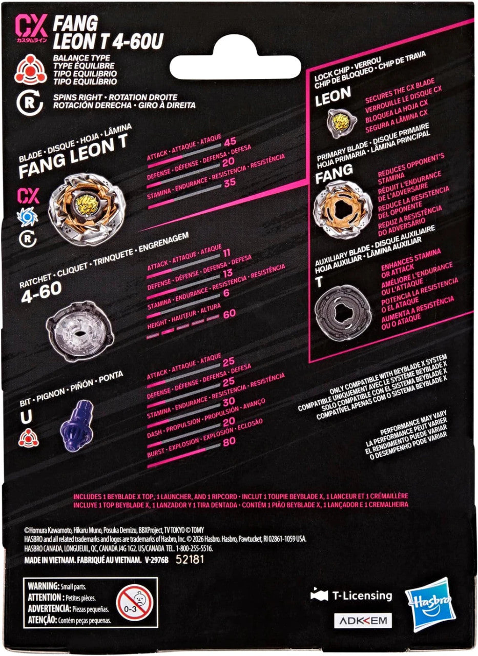 Fang Leon T 4-60U Beyblade X | Hasbro Balance Type