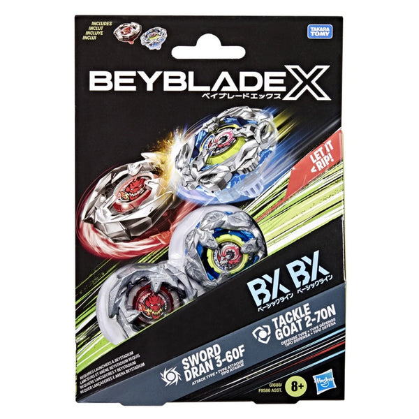 Hasbro Beyblade X Sword Dran 3-60F and Tackle Goat 2-70N