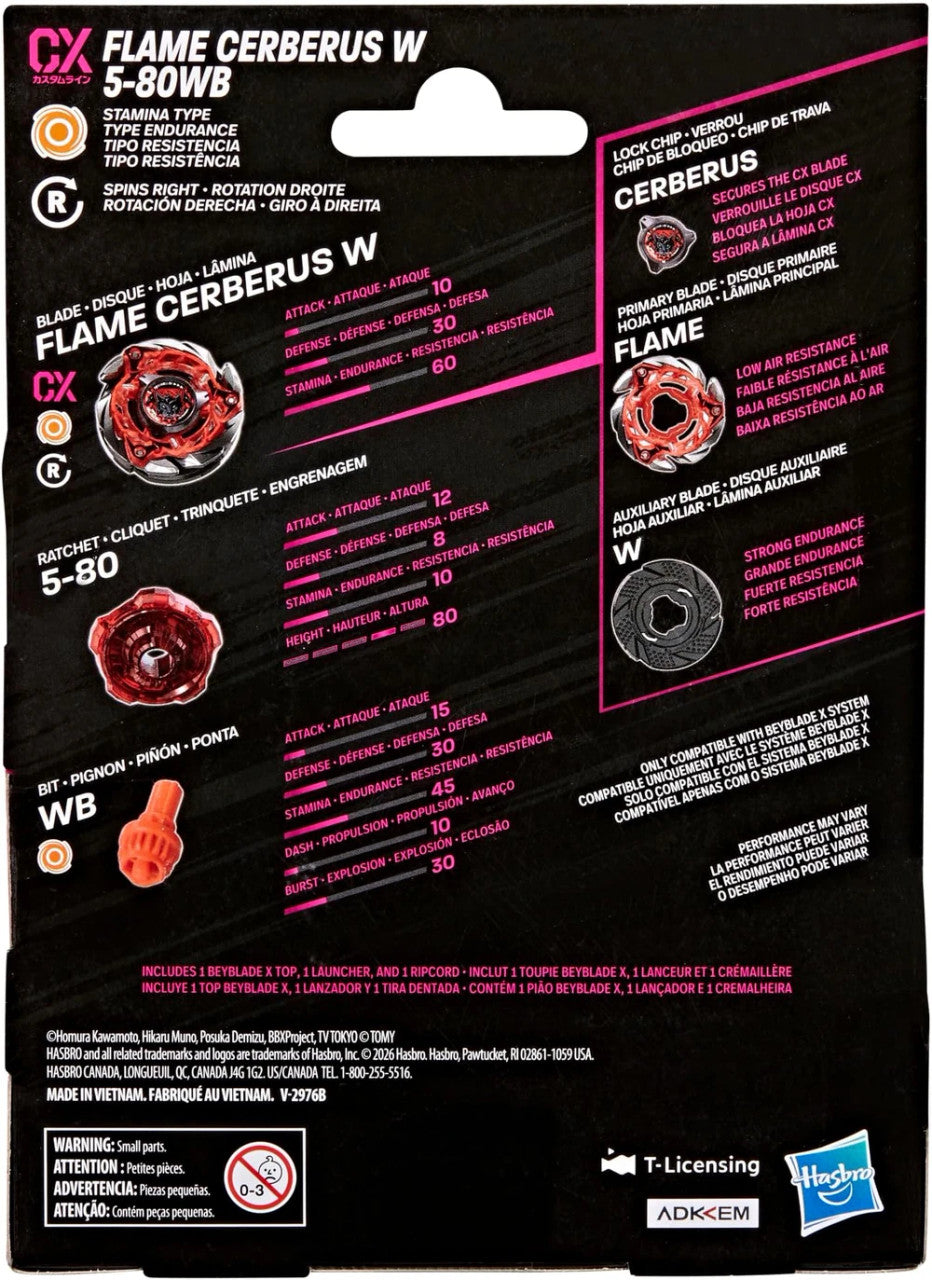 Hasbro Beyblade X Flame Cerberus W 5-80WB