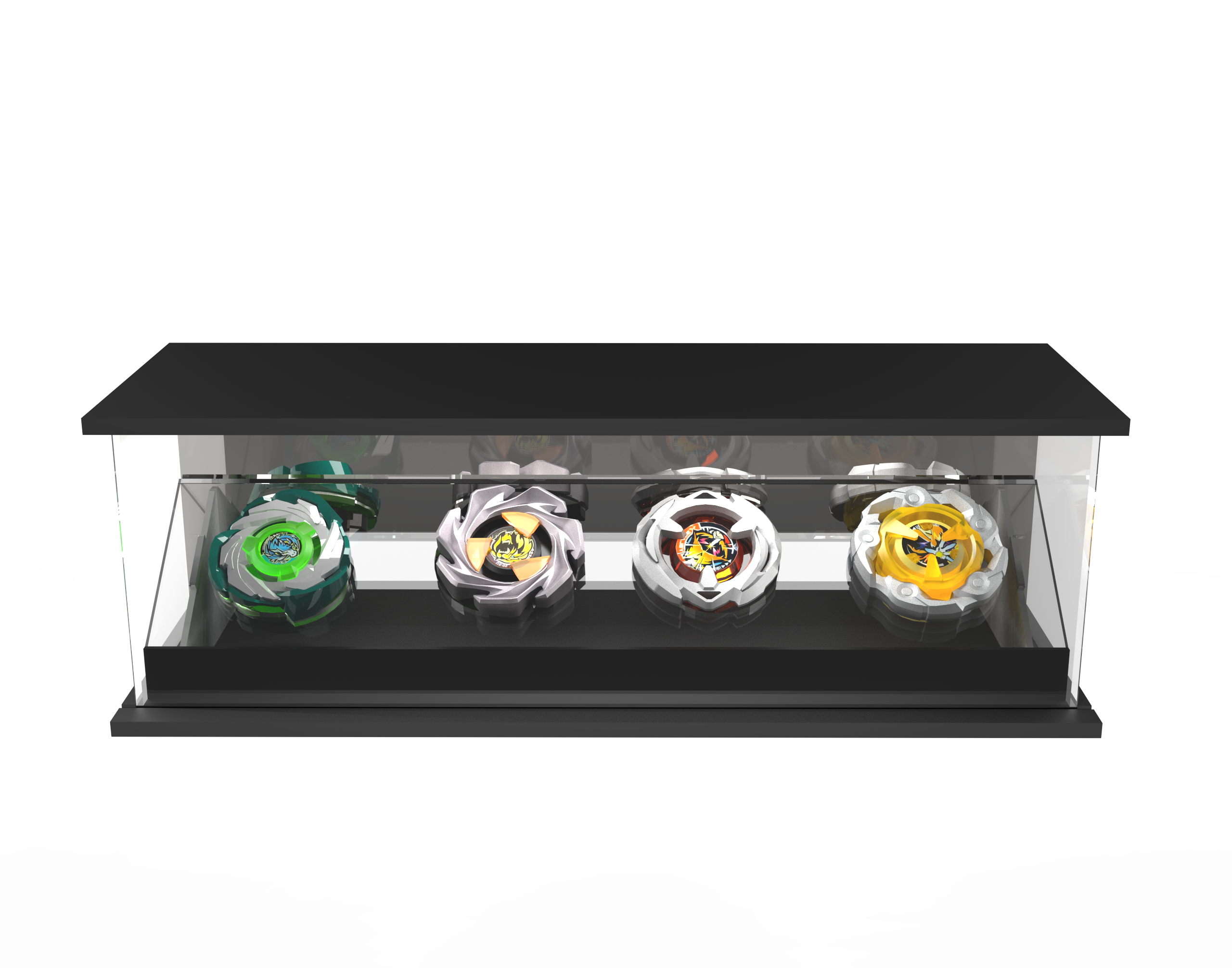 LED Light Acrylic Beyblade Display Case - 4 Bey Display
