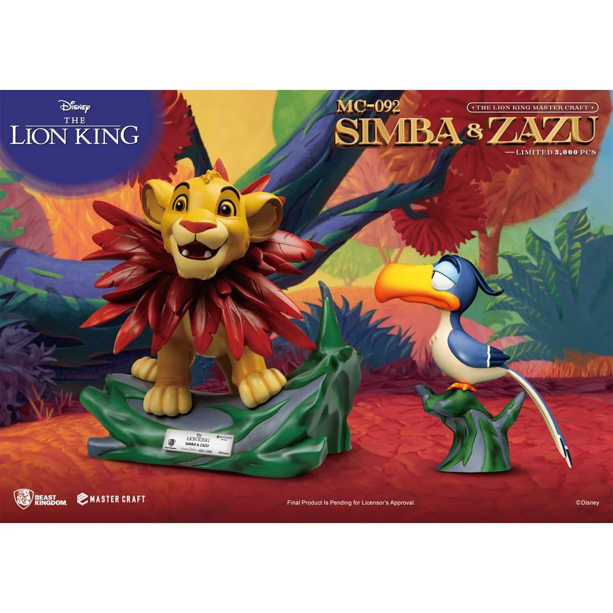 The Lion King Little Simba and Zazu Master Craft Statue Set