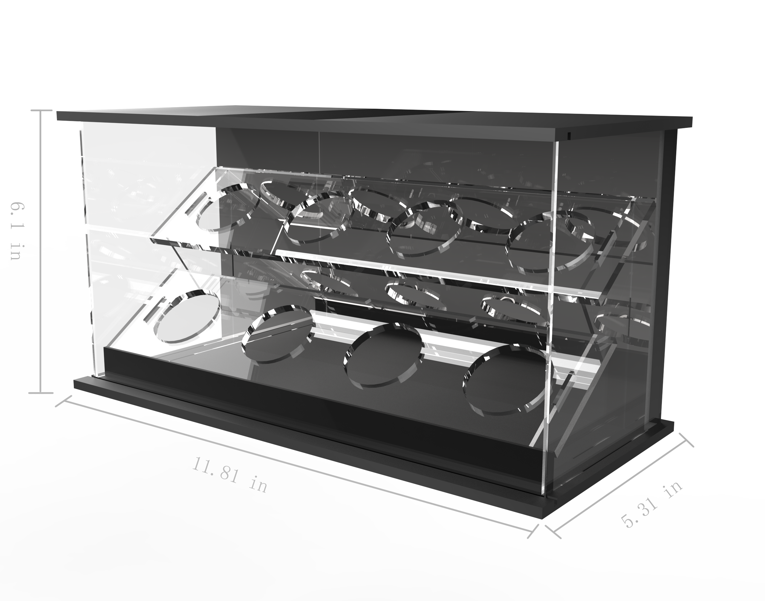 LED Light Acrylic Beyblade Display Case - 8 Bey Display