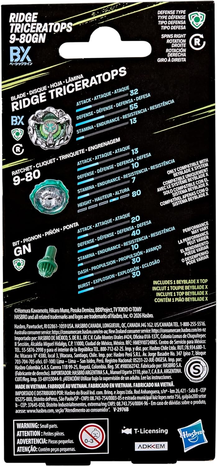 Hasbro Beyblade X Ridge Triceratops 9-80GN