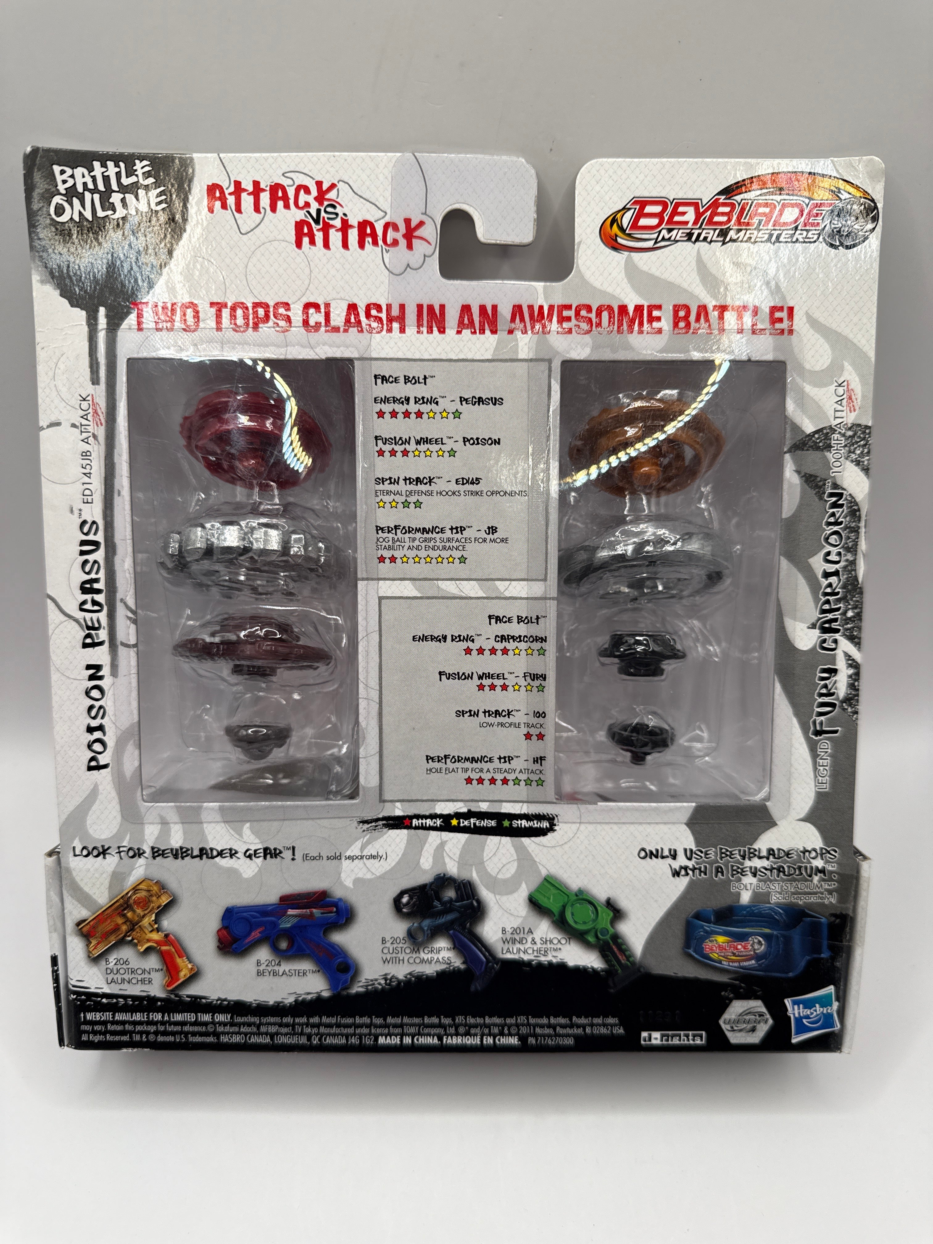 Beyblade Metal Masters 2-Pack: Fury Capricorn & Poison Pegasus