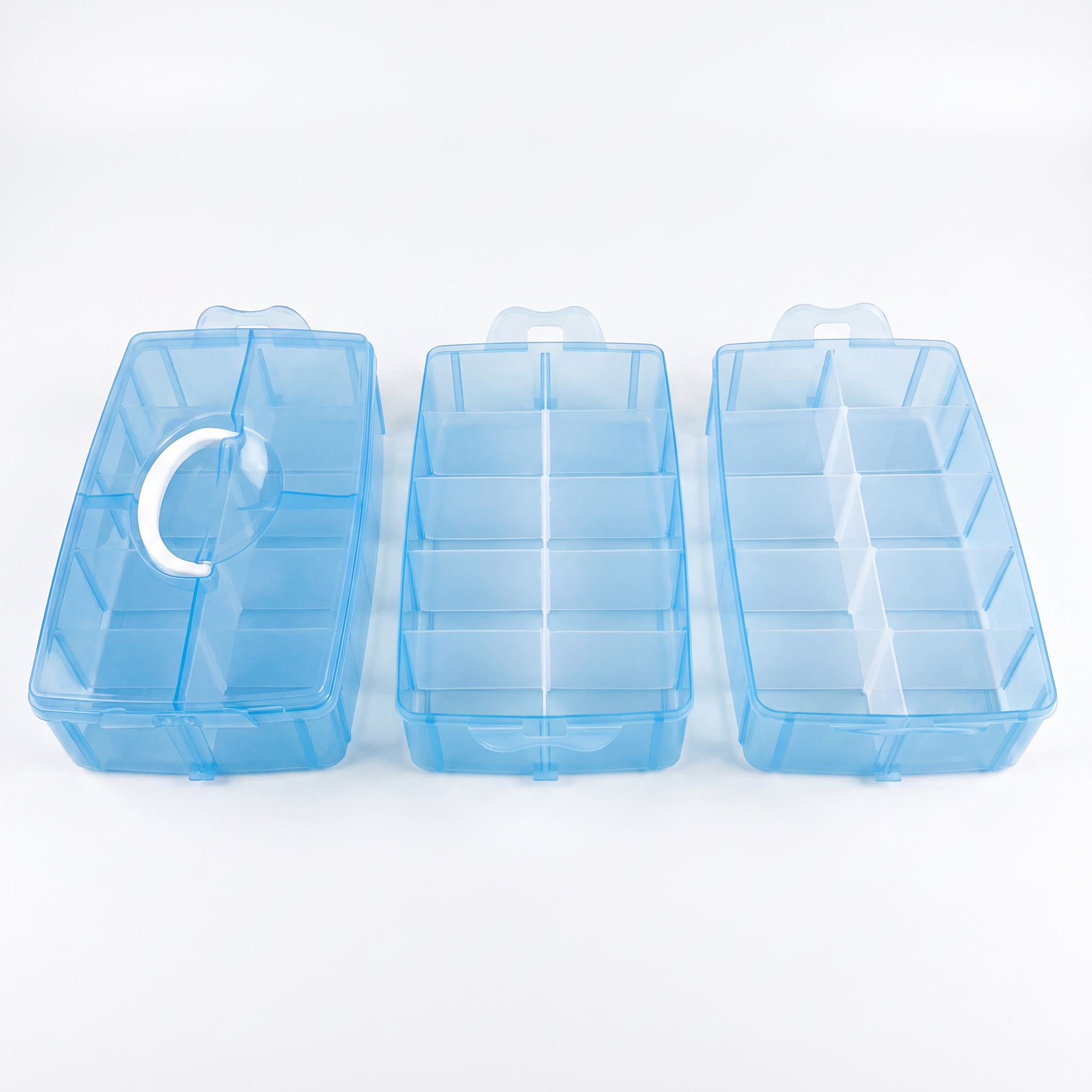 Beyblade Storage Case 3-Tier Stackable Organizer Box with Adjustable Compartments (Holds 30+ Beyblades)