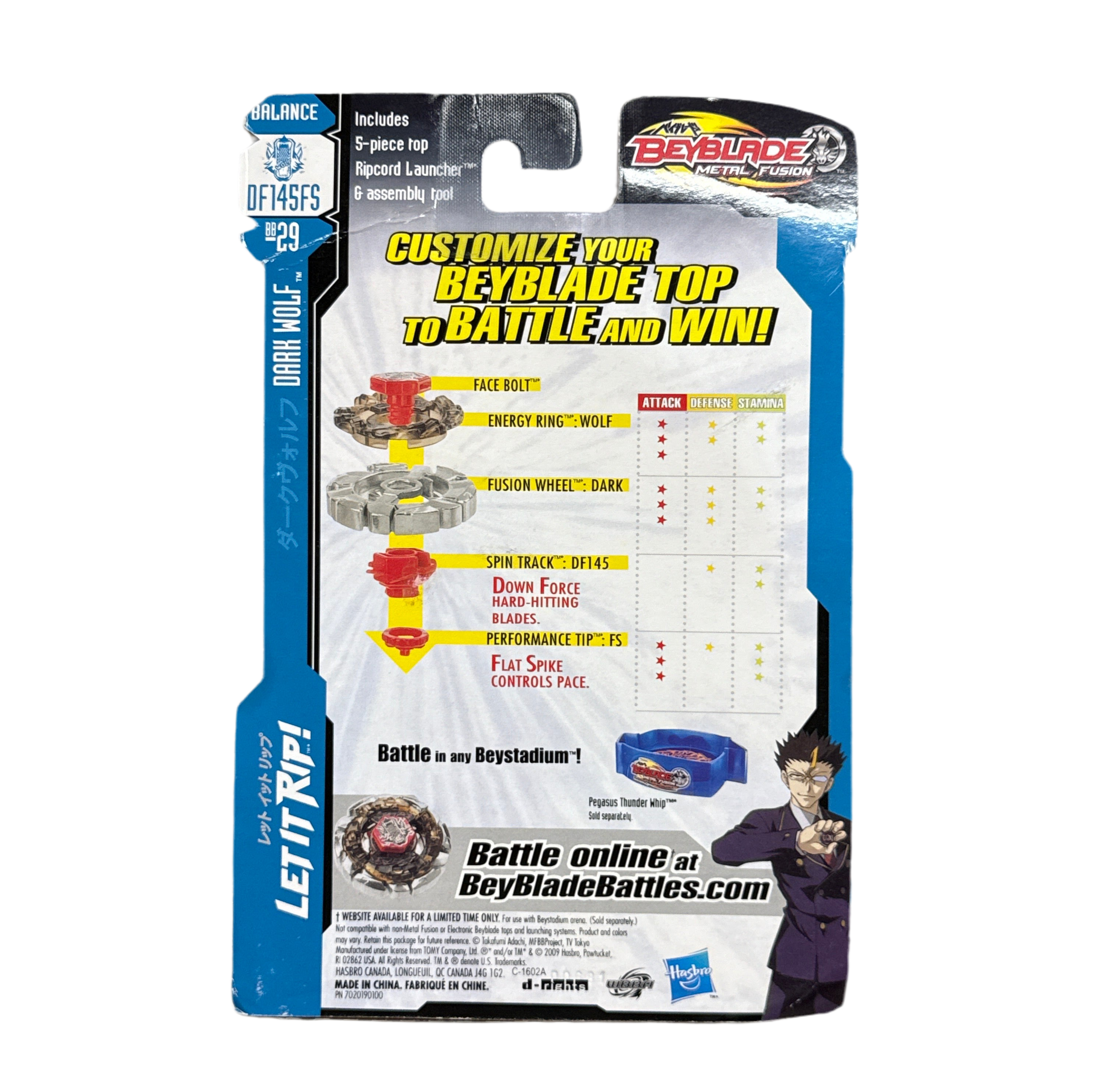 Dark Wolf DF145FS Metal Fusion Beyblade BB-29 by Hasbro