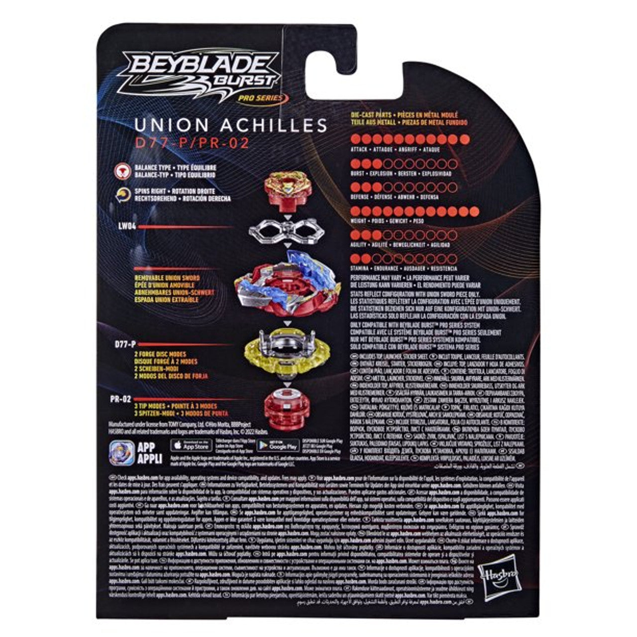 Union Achilles Burst Pro Series Beyblade F4551 by Hasbro