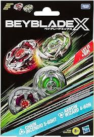 Beyblade X Chain Incendio 5-60HT and Arrow Wizard 4-60N Top Dual Pack Set