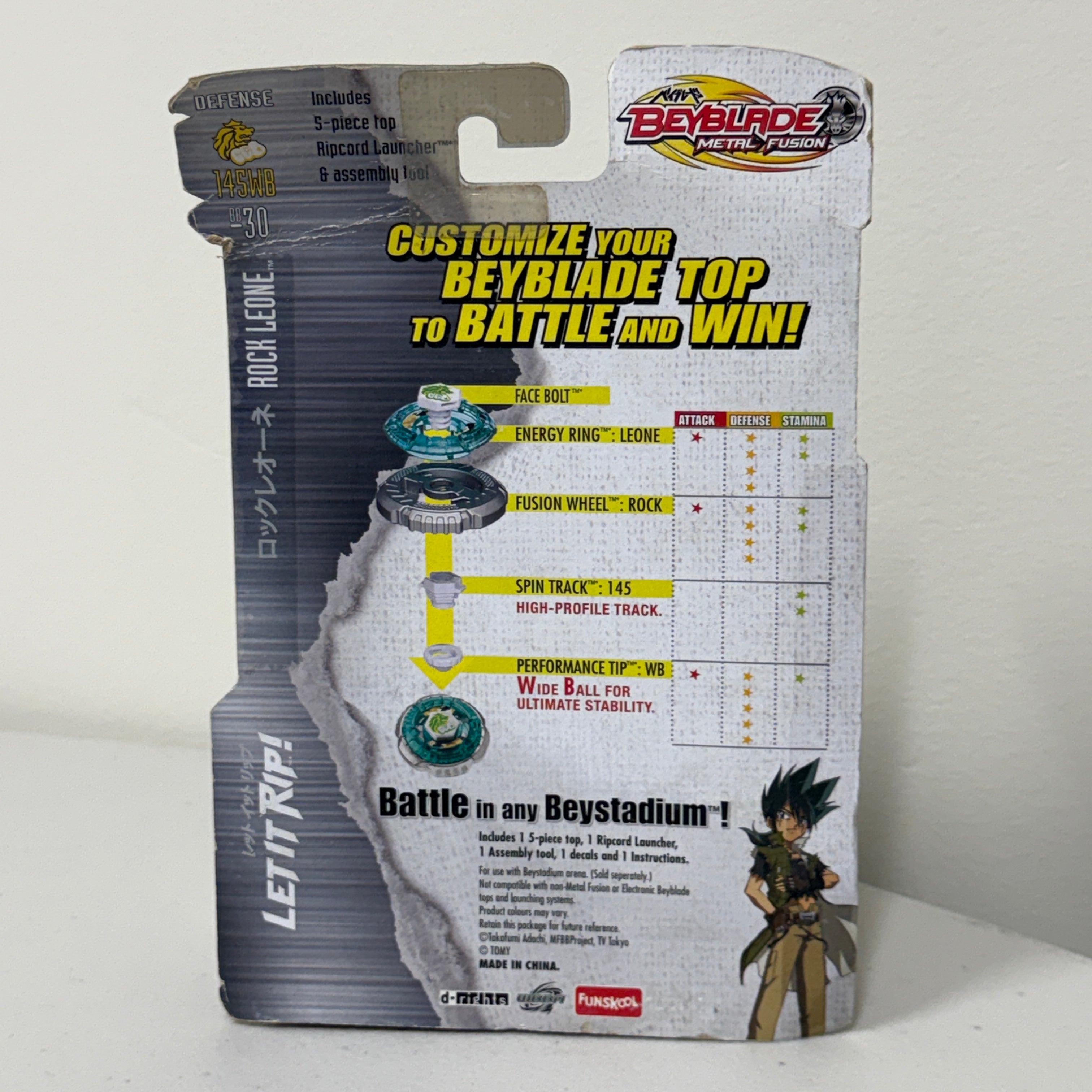 Beyblade Metal Fusion: Rock Leone 145WB BB-30 (Missing collector card)