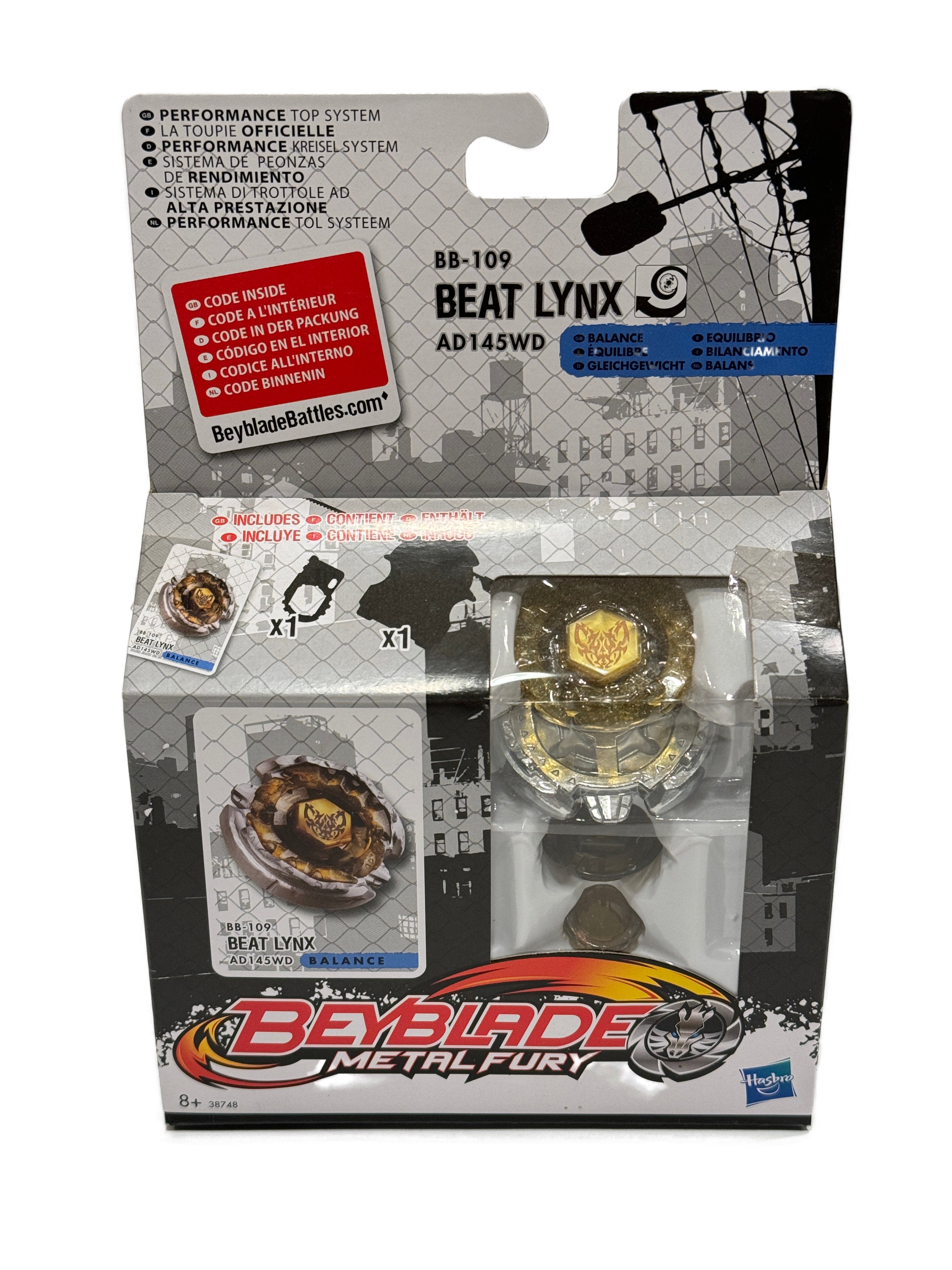 Beat Lynx AD145WD Metal Fury Beyblade BB-109 by Hasbro