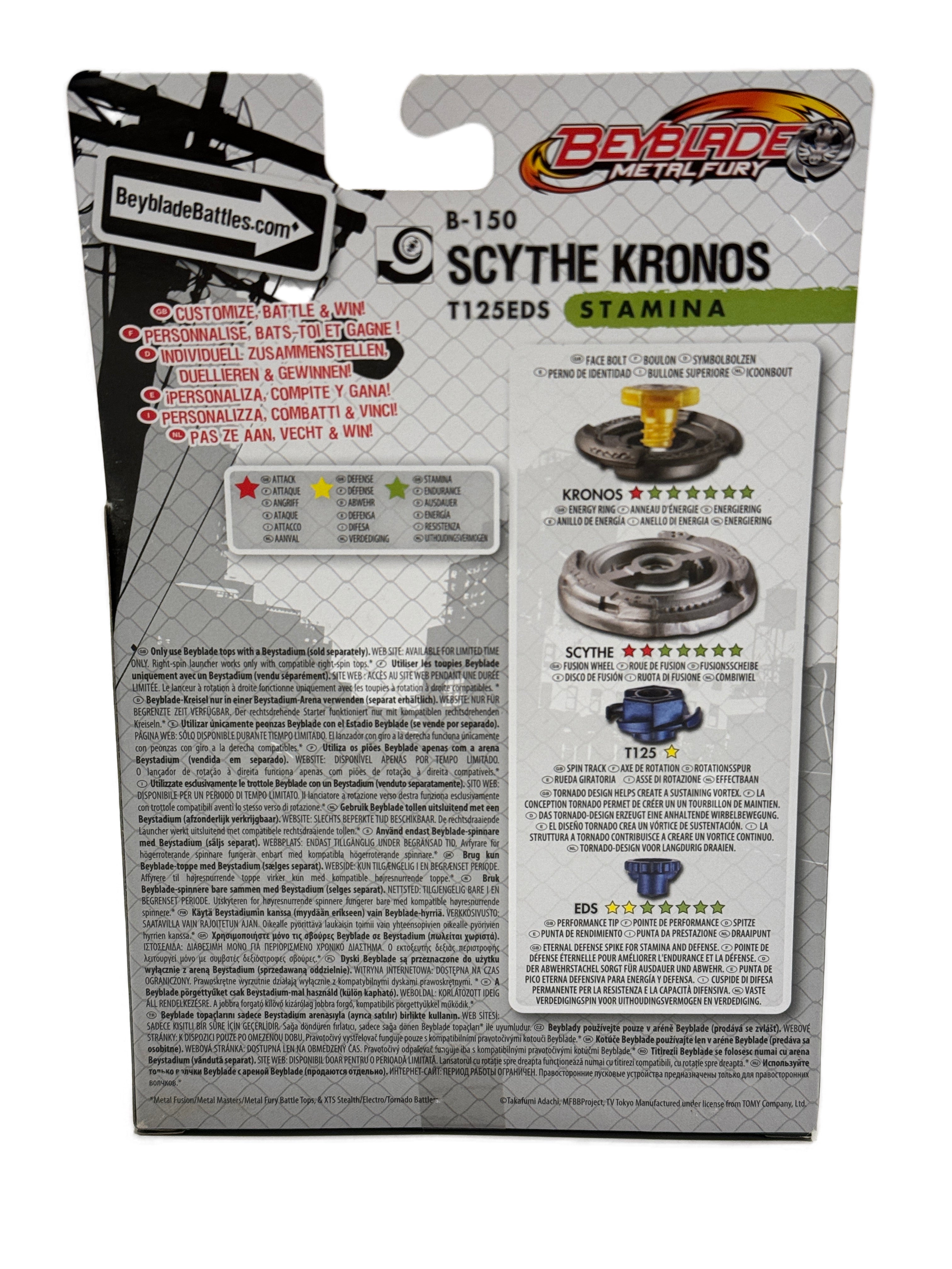 Scythe Kronos T125EDS Metal Fury Beyblade BB-113 by Hasbro