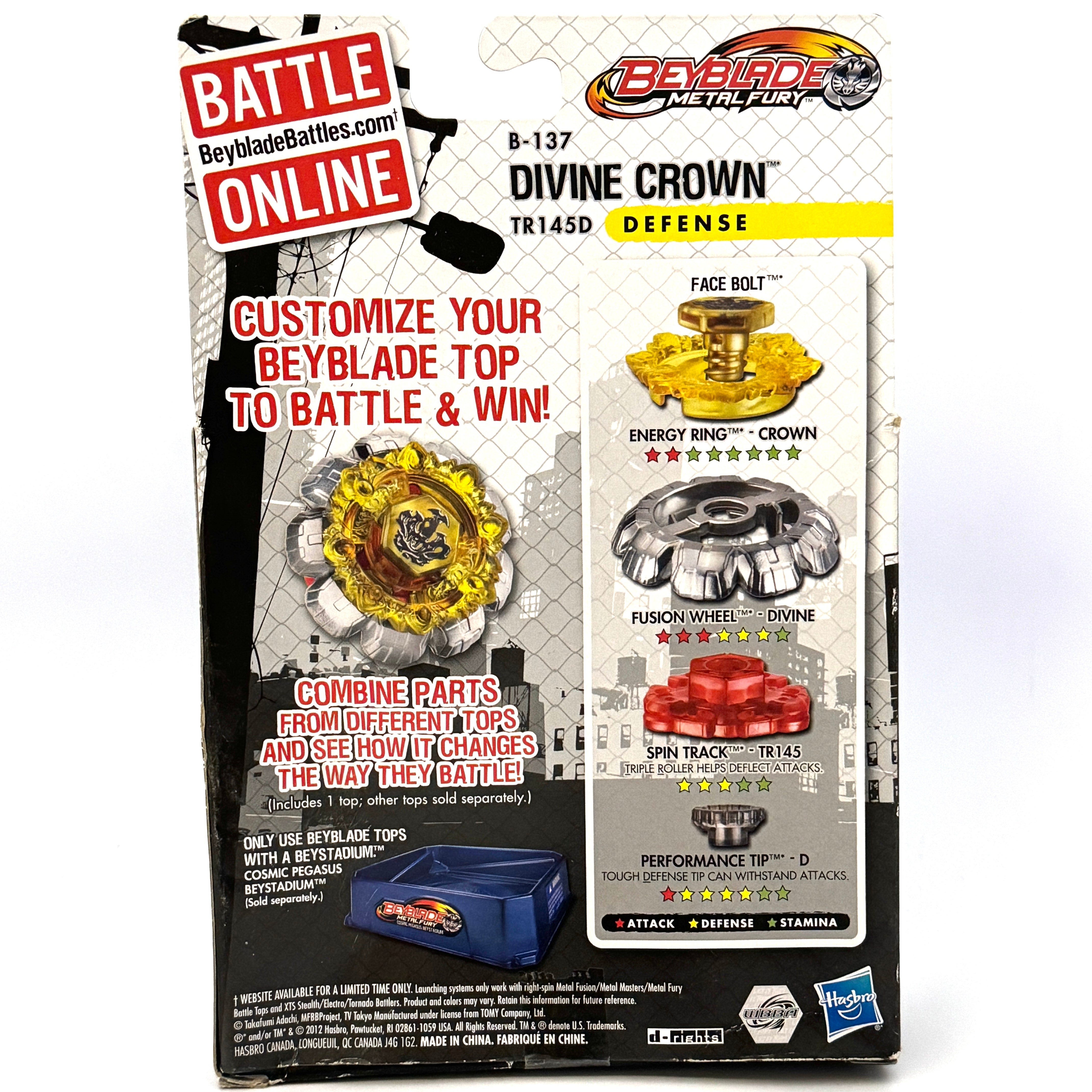 B-137 Hasbro Metal Fury Divine Crown TR145D Defense