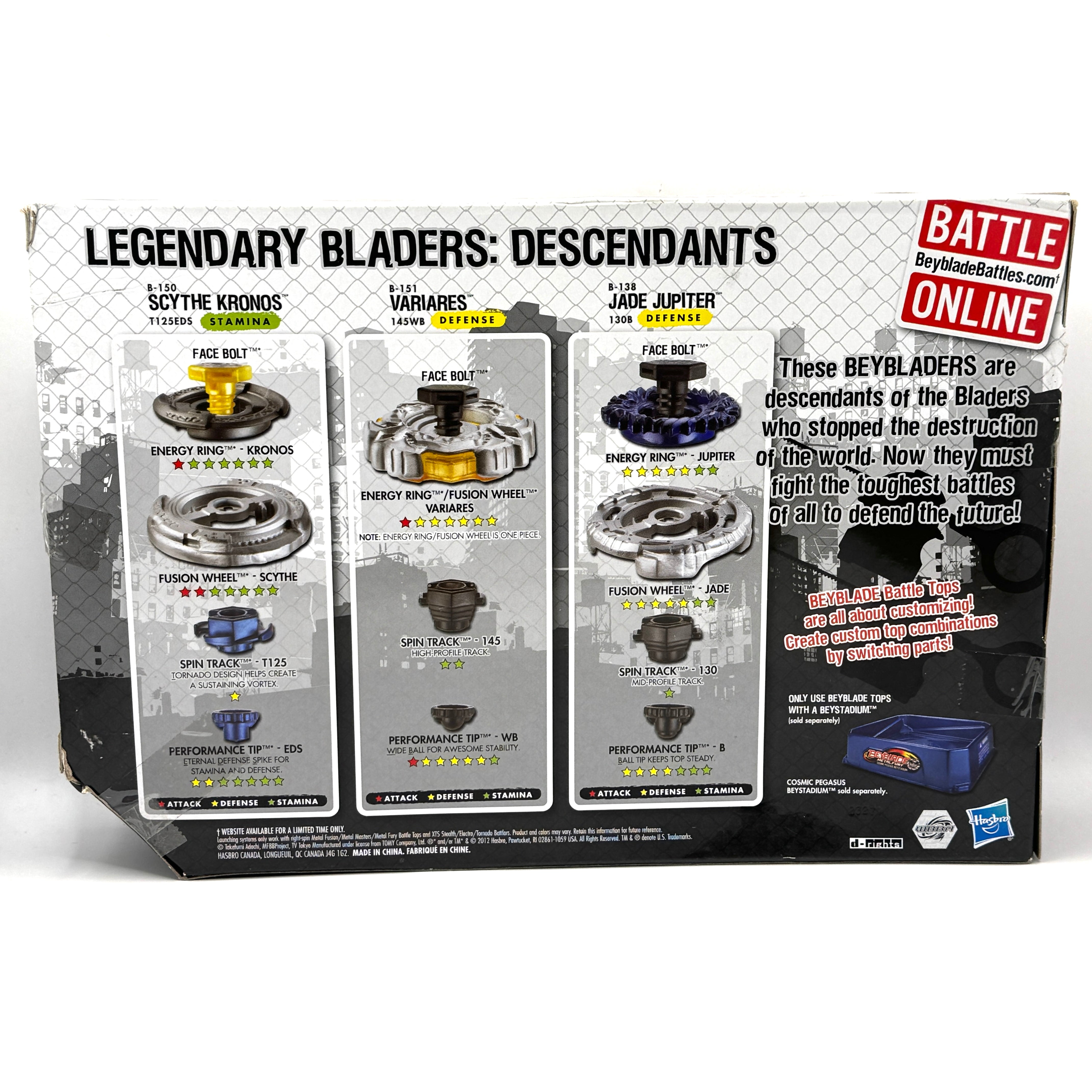 Hasbro Metal Fury Legendary Bladers: Descendants (B-150 B-151 B-138)