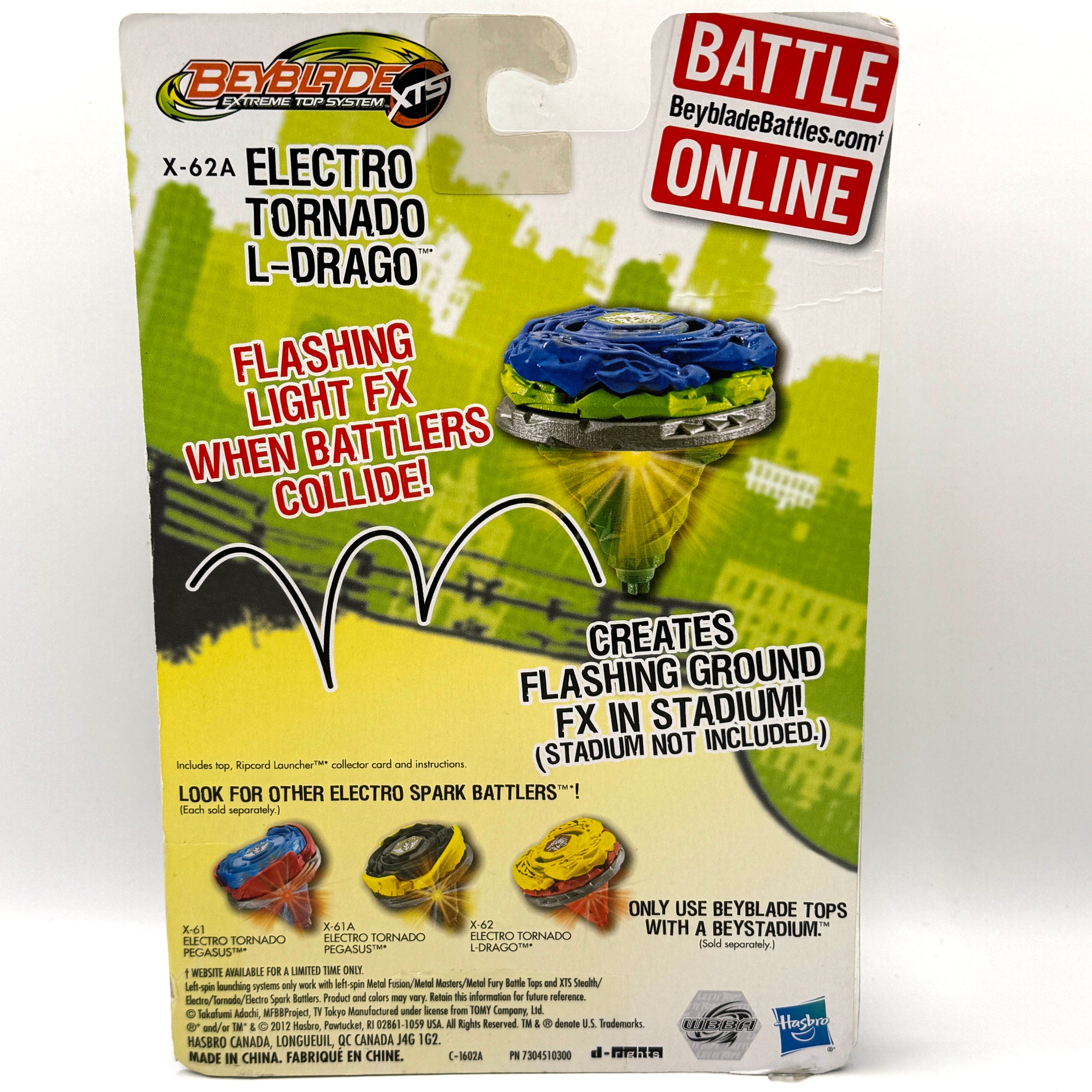 Hasbro Extreme Top System X-62A Electro Tornado L-Drago Left-Spin Top