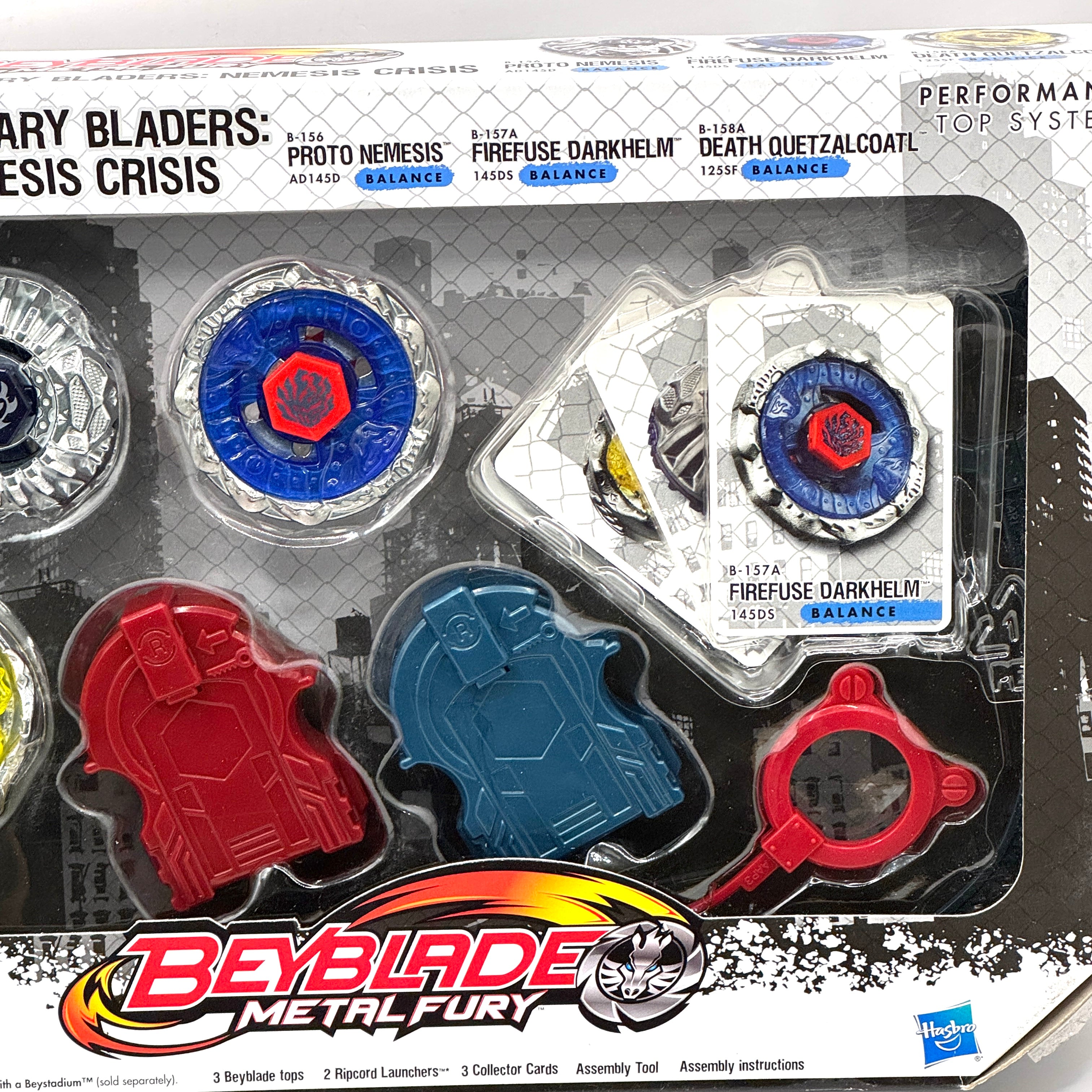 Hasbro Metal Fury Legendary Bladers: Nemesis Crisis (B-156, B-157A, B-158A)