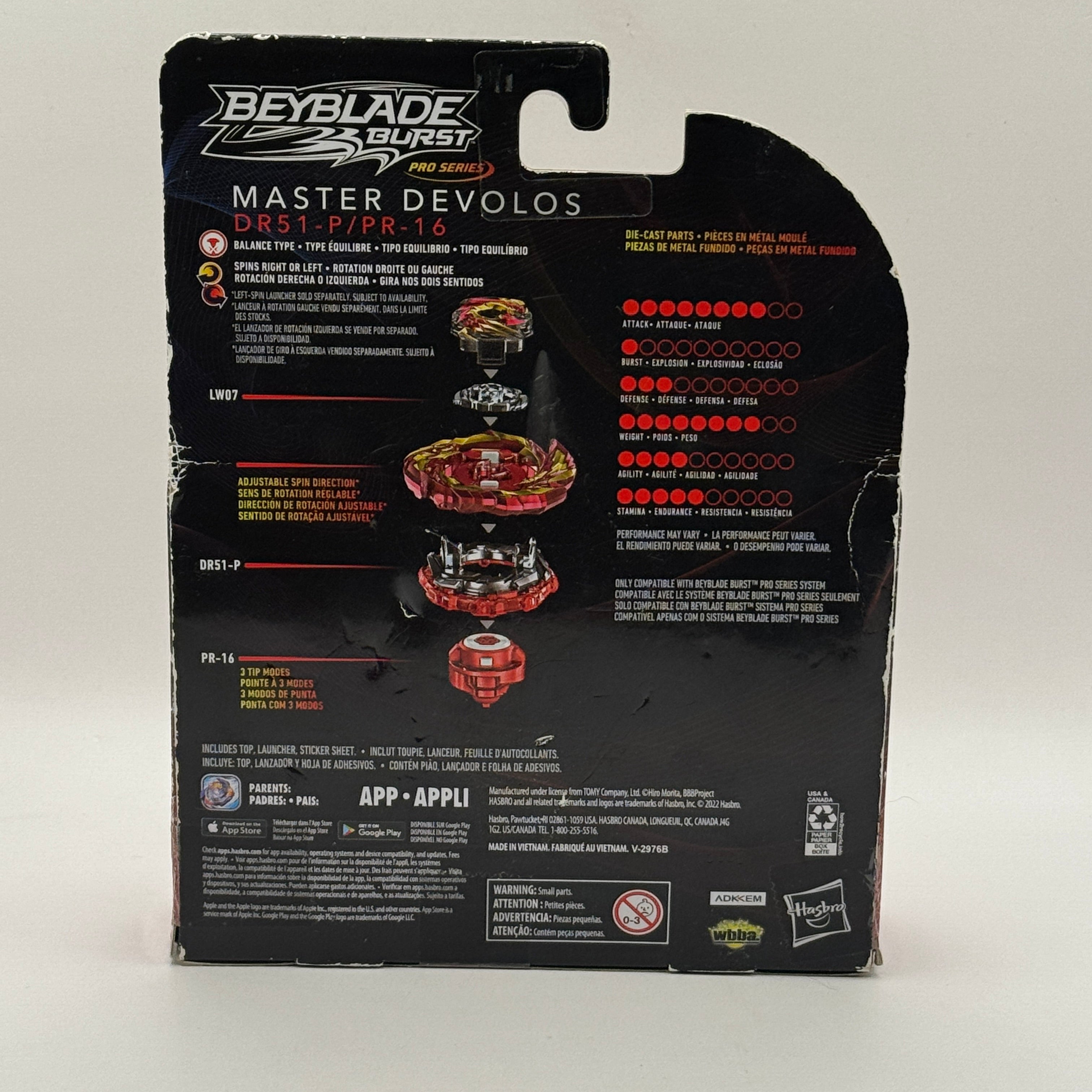Hasbro Master Devolos Burst Surge Pro Series Beyblade (Brand New/ Display Box Has Some Damage)