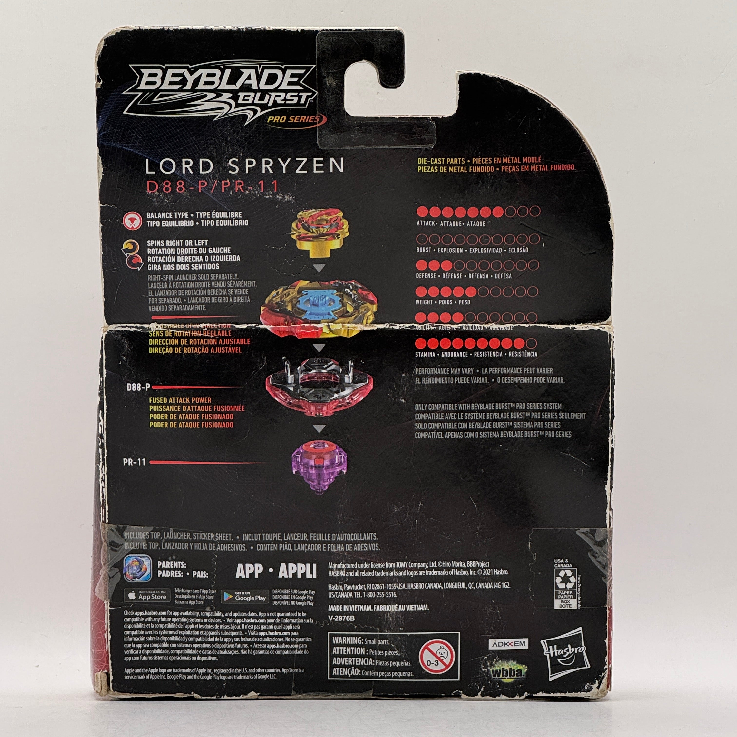 Beyblade Burst Pro Series - Lord Spryzen D88-P/PR-11 (Brand New/ Display Box Has Some Damage)