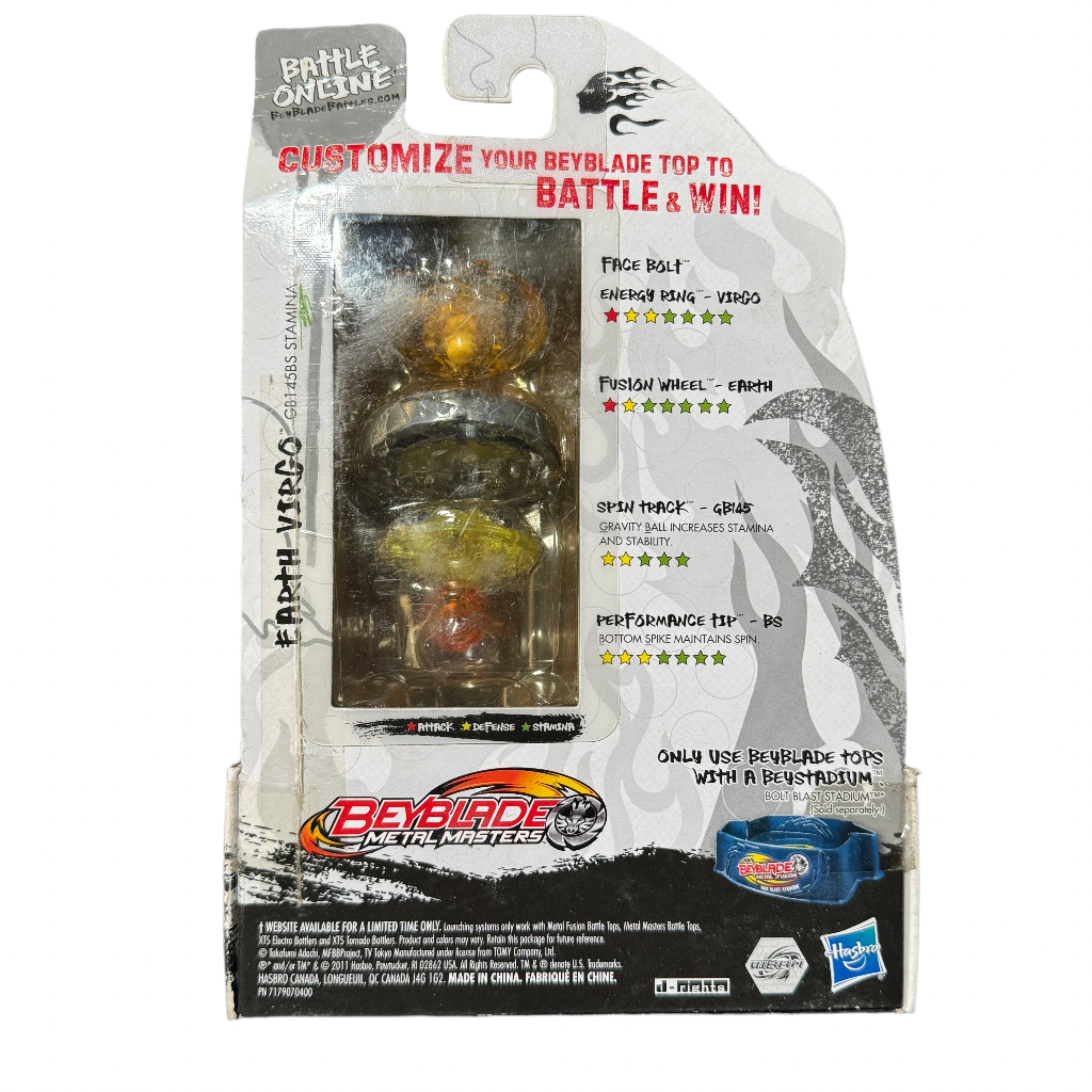 Beyblade Metal Masters Earth Virgo GB145BS Stamina Hasbro BB-60