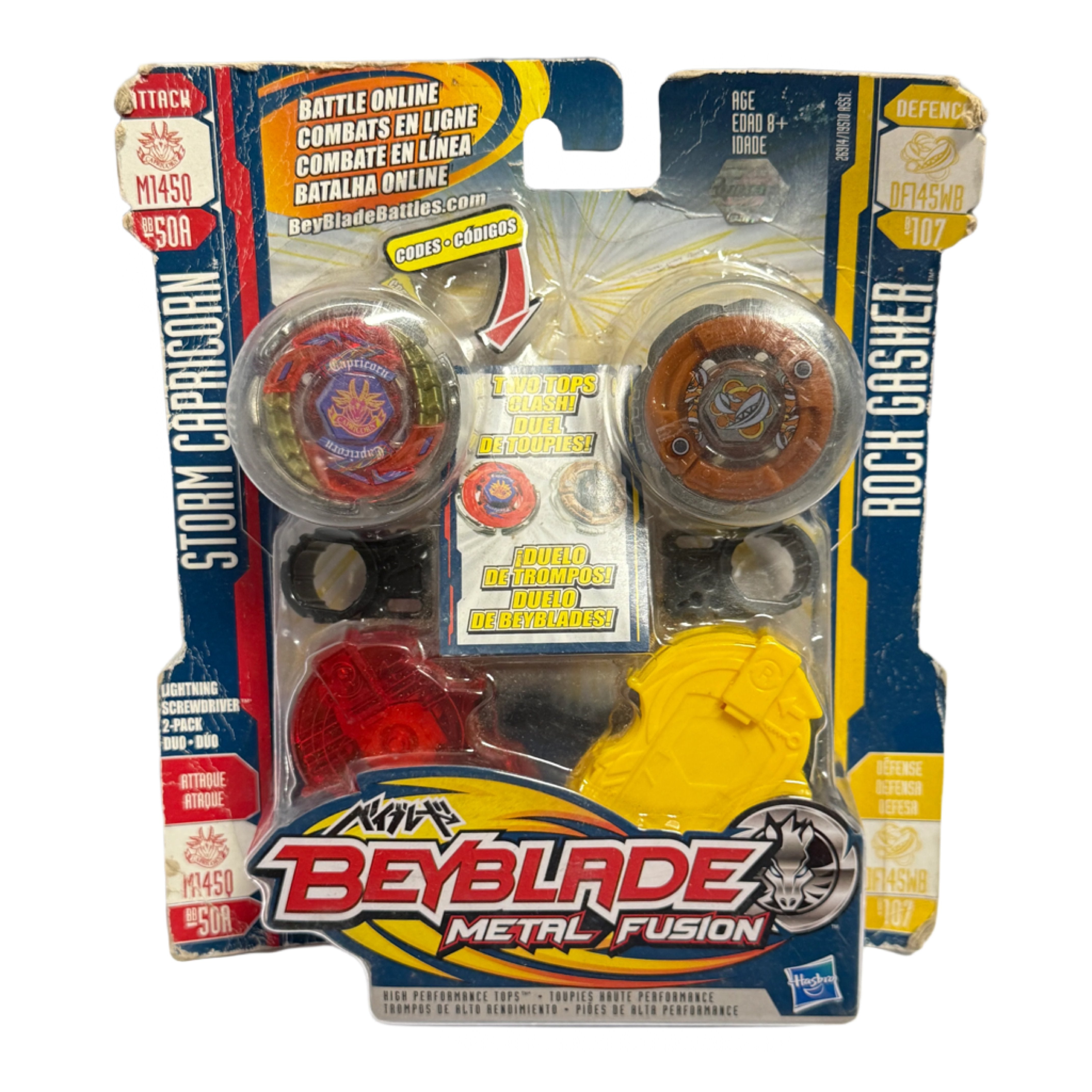 Beyblade Metal Fusion Storm Capricorn vs. Rock Gasher – 2-Pack