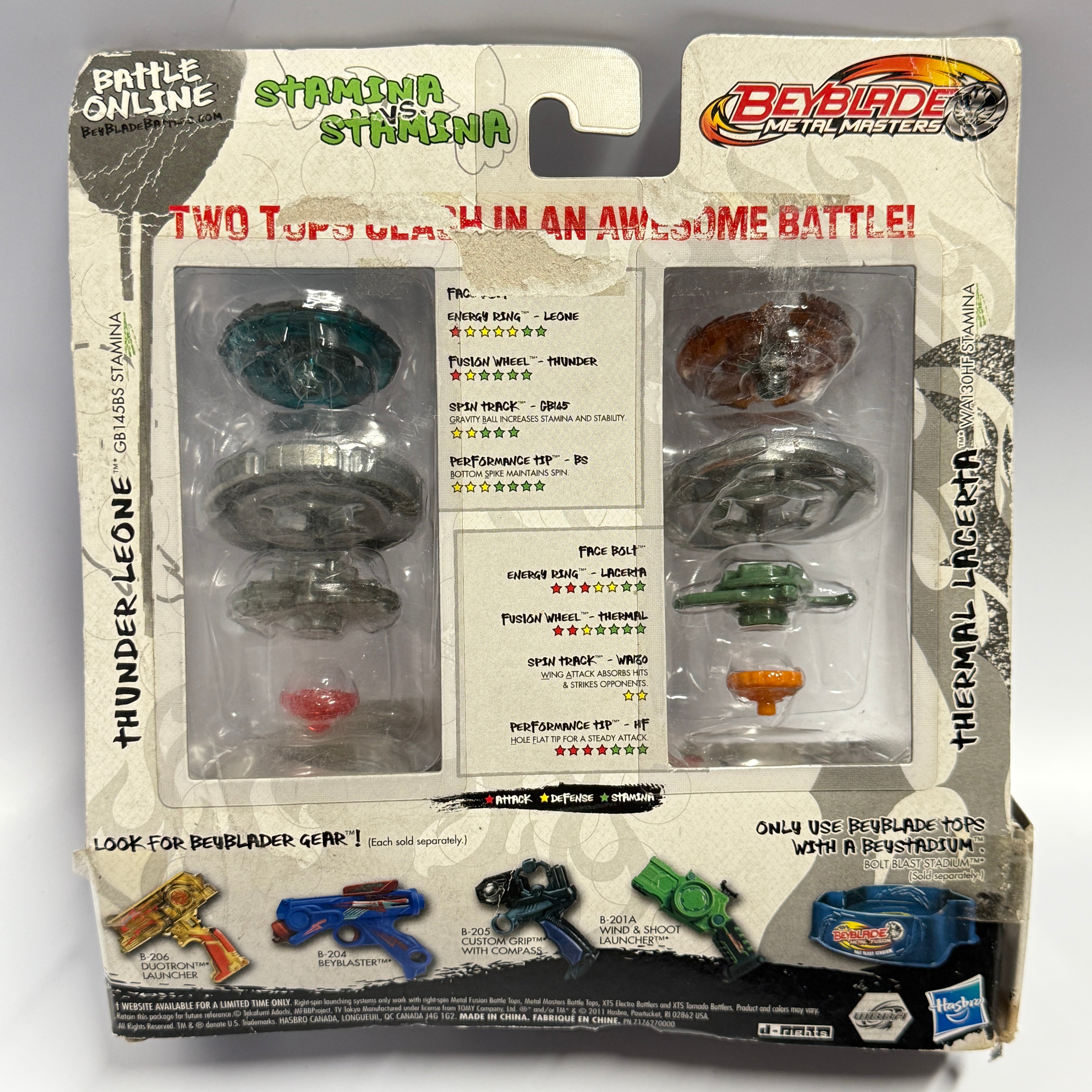 Beyblade Metal Masters Solid Iron Showdown 2-Pack – Thermal Lacerta vs. Thunder Leone