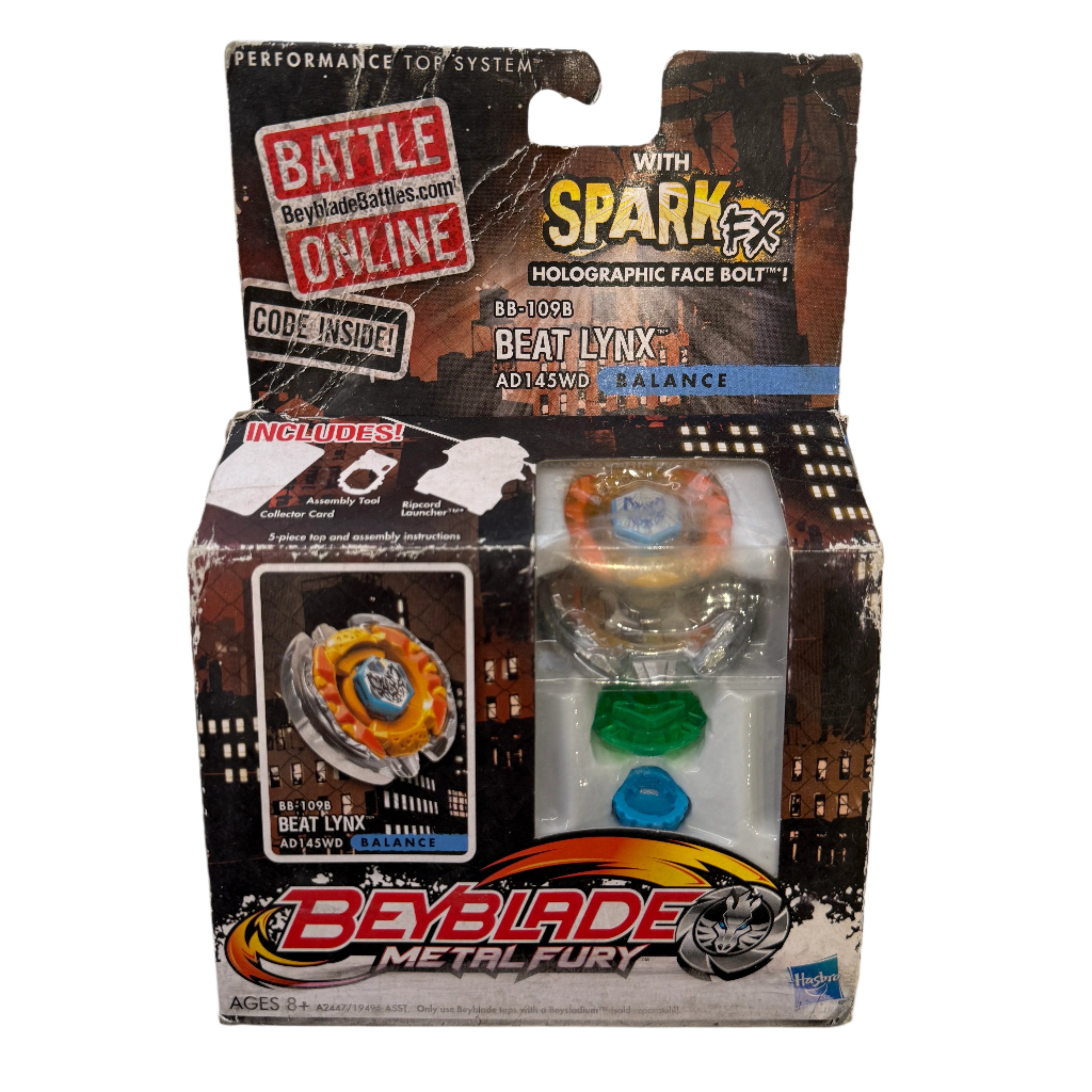 Beyblade Metal Fury Beat Lynx AD145WD BB-109B Balance Spark FX Edition