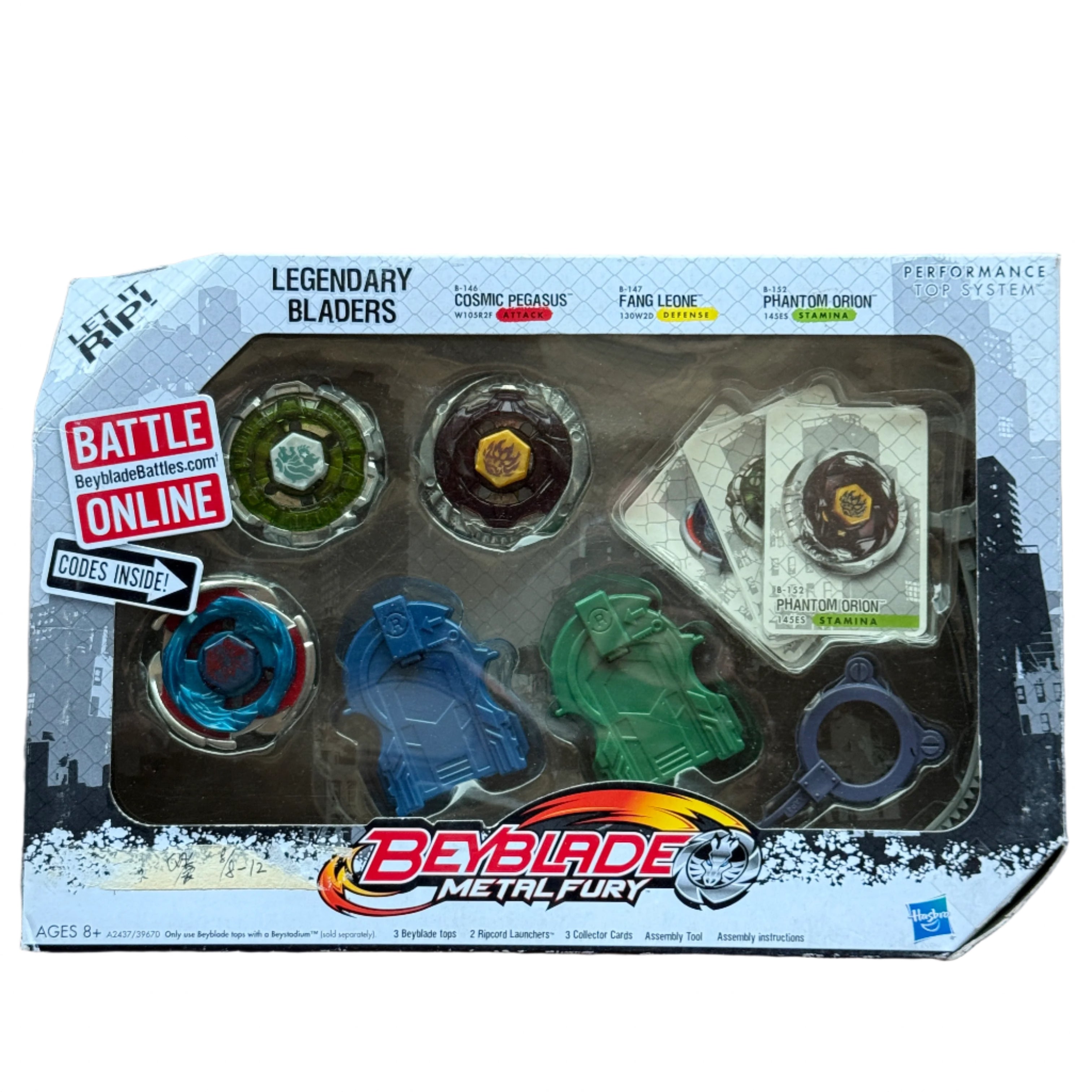 Beyblade Metal Fury Legendary Bladers Set (B-148, B-140, B-131) Hasbro