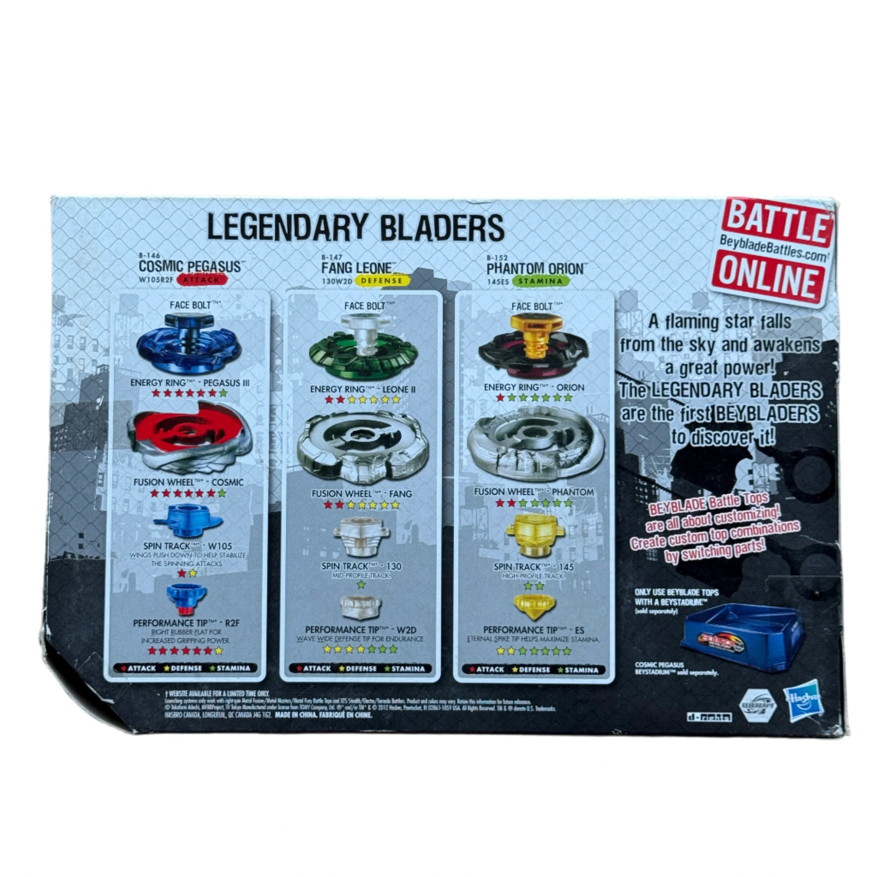 Beyblade Metal Fury Legendary Bladers Set (B-148, B-140, B-131) Hasbro