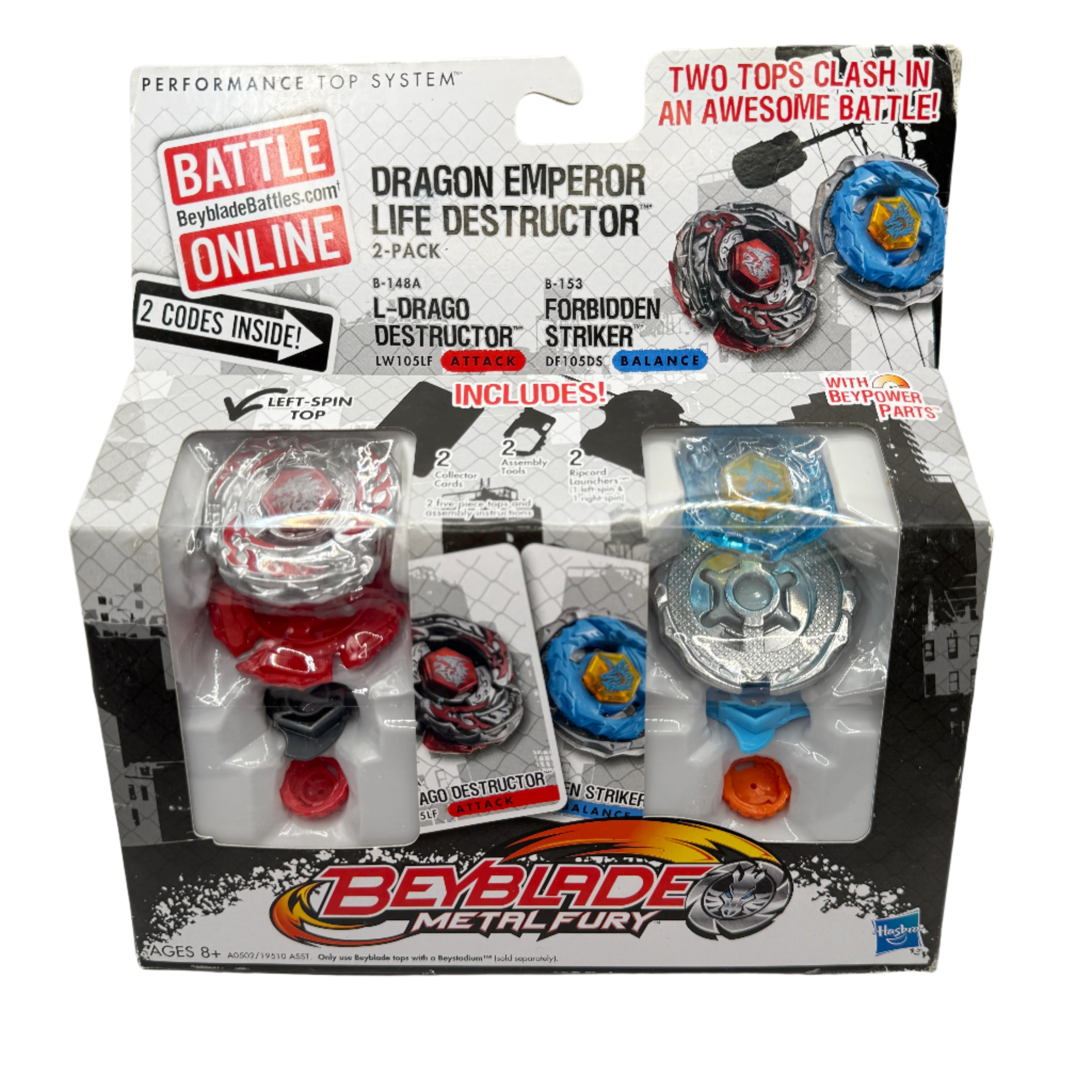 Beyblade Metal Fury: Dragon Emperor Life Destructor 2-Pack (B-148A & B-153)