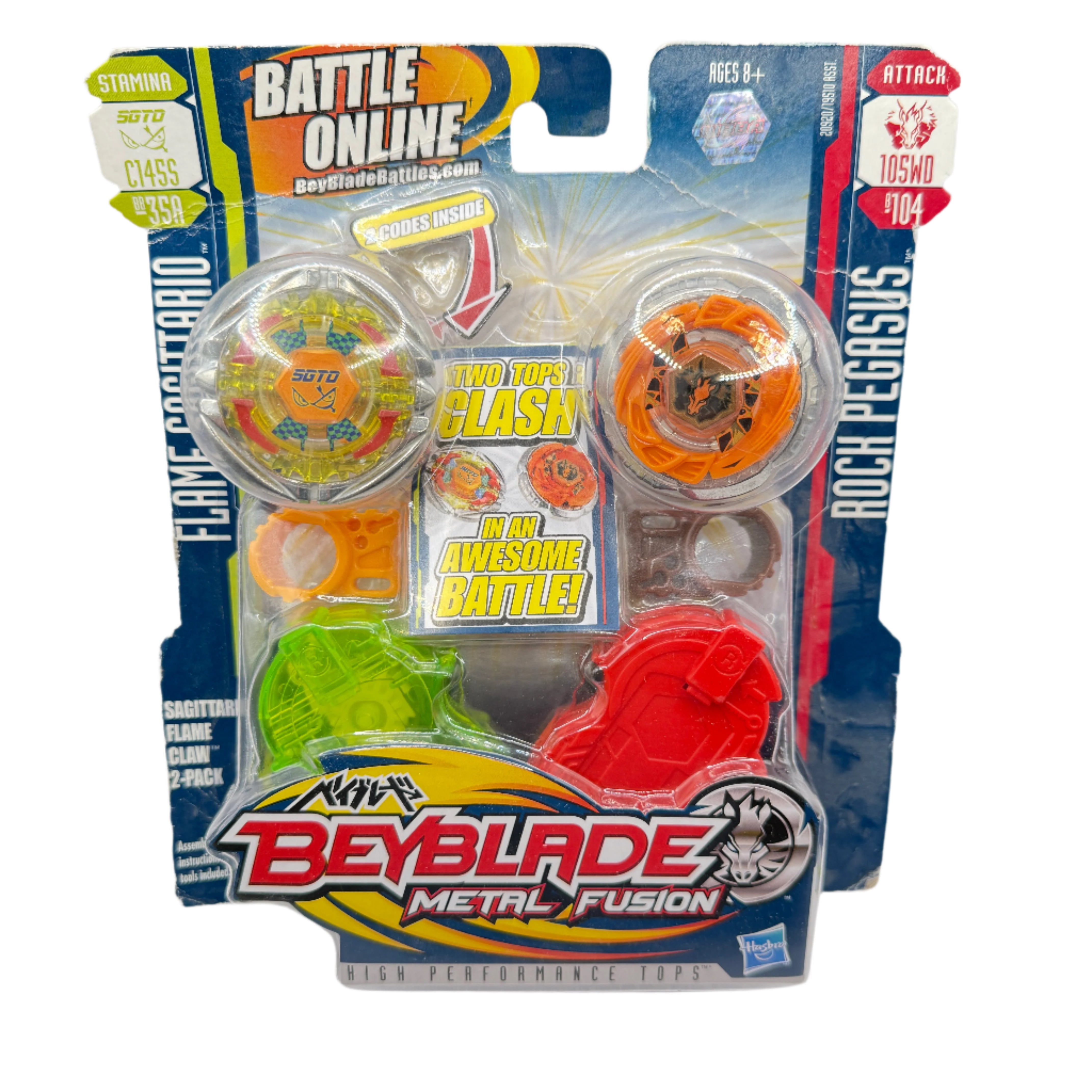 Beyblade Metal Fusion: Flame Claw 2-Pack (Flame Sagittarius C145S & Rock Pegasus 105WD)