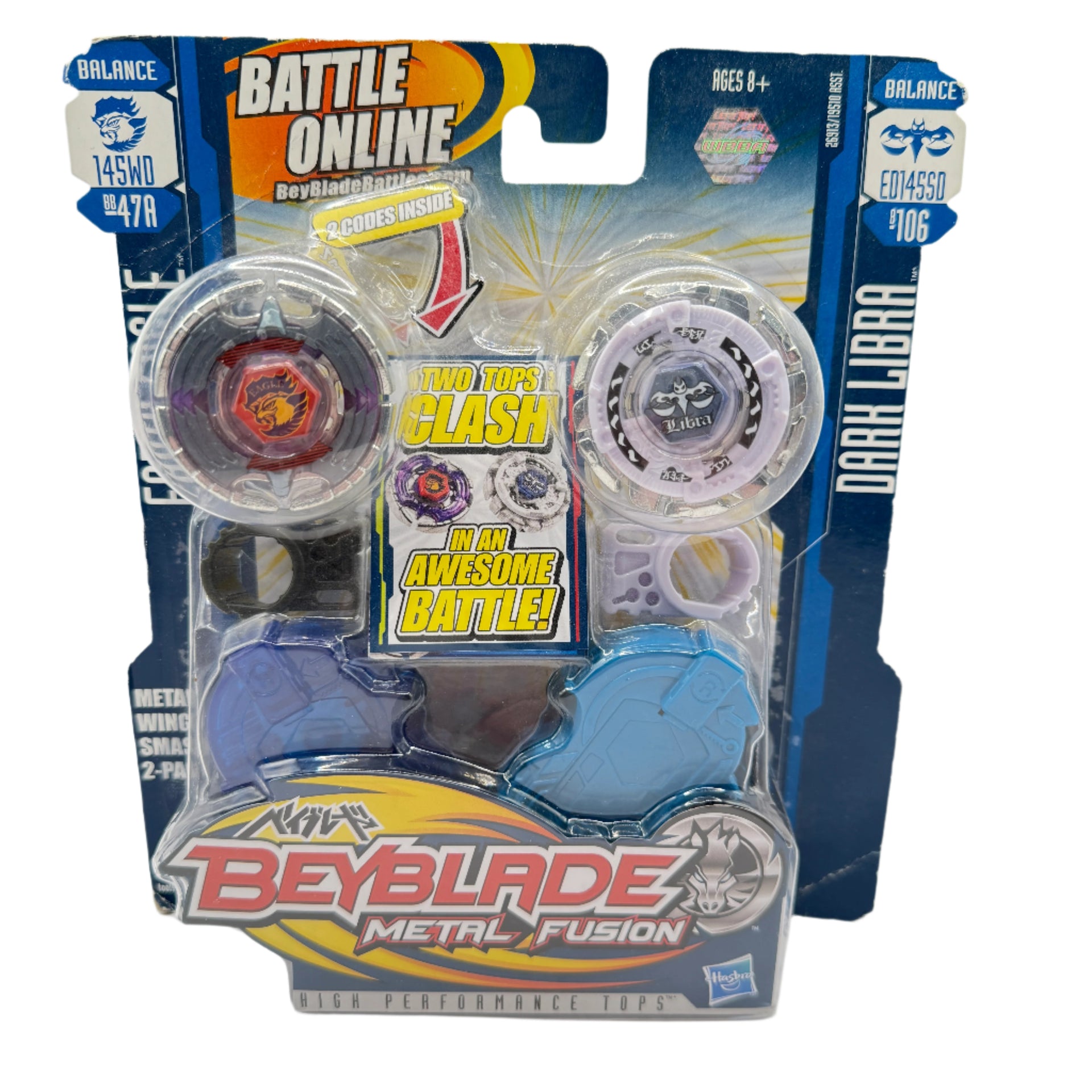 Beyblade Metal Fusion: Metal Wing Smash 2-Pack (Earth Eagle 145WD \u0026 Dark  Libra ED145SD), image size:1920x1920