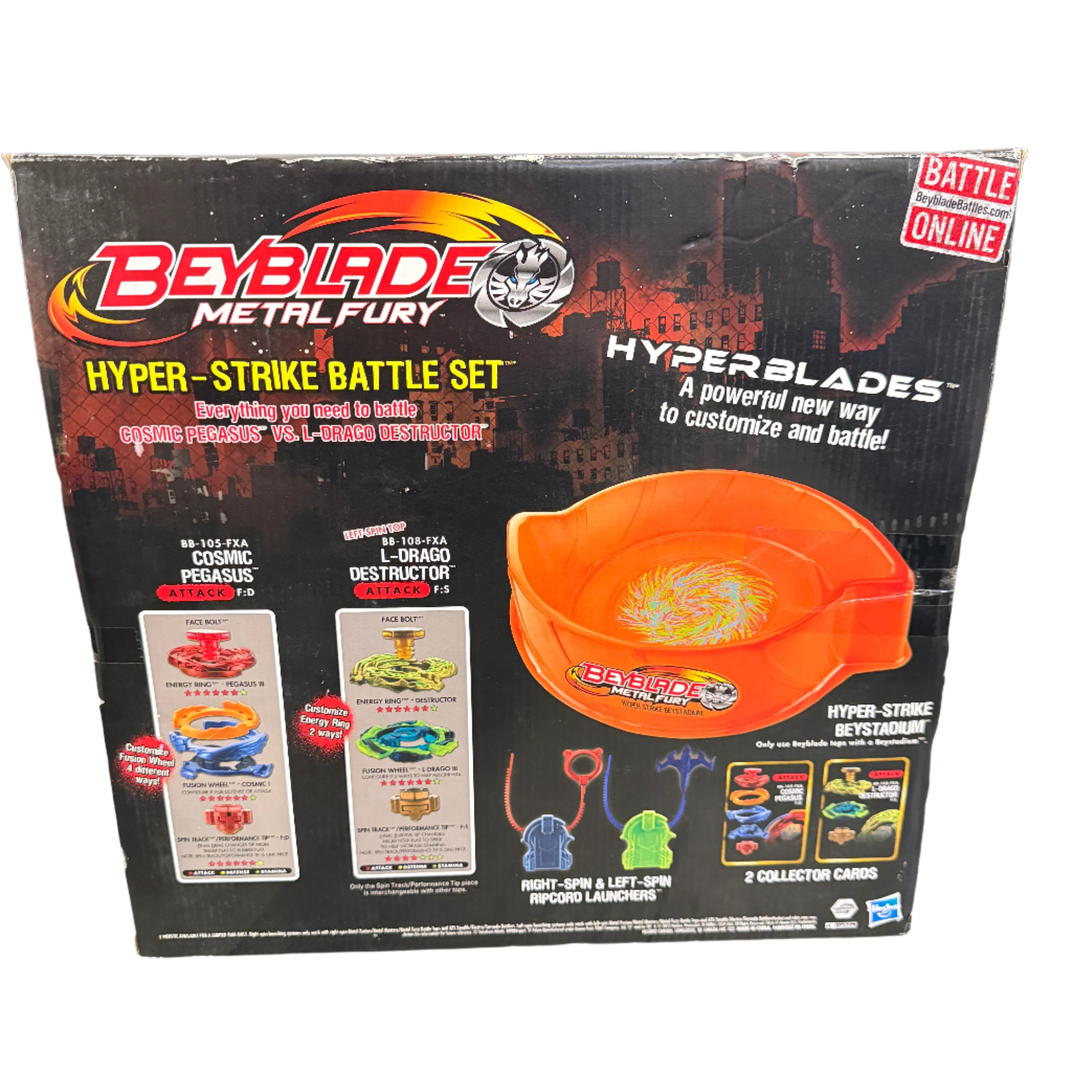 Beyblade Metal Fury Hyper-Strike Stadium Set – Cosmic Pegasus vs. L-Drago Destructor