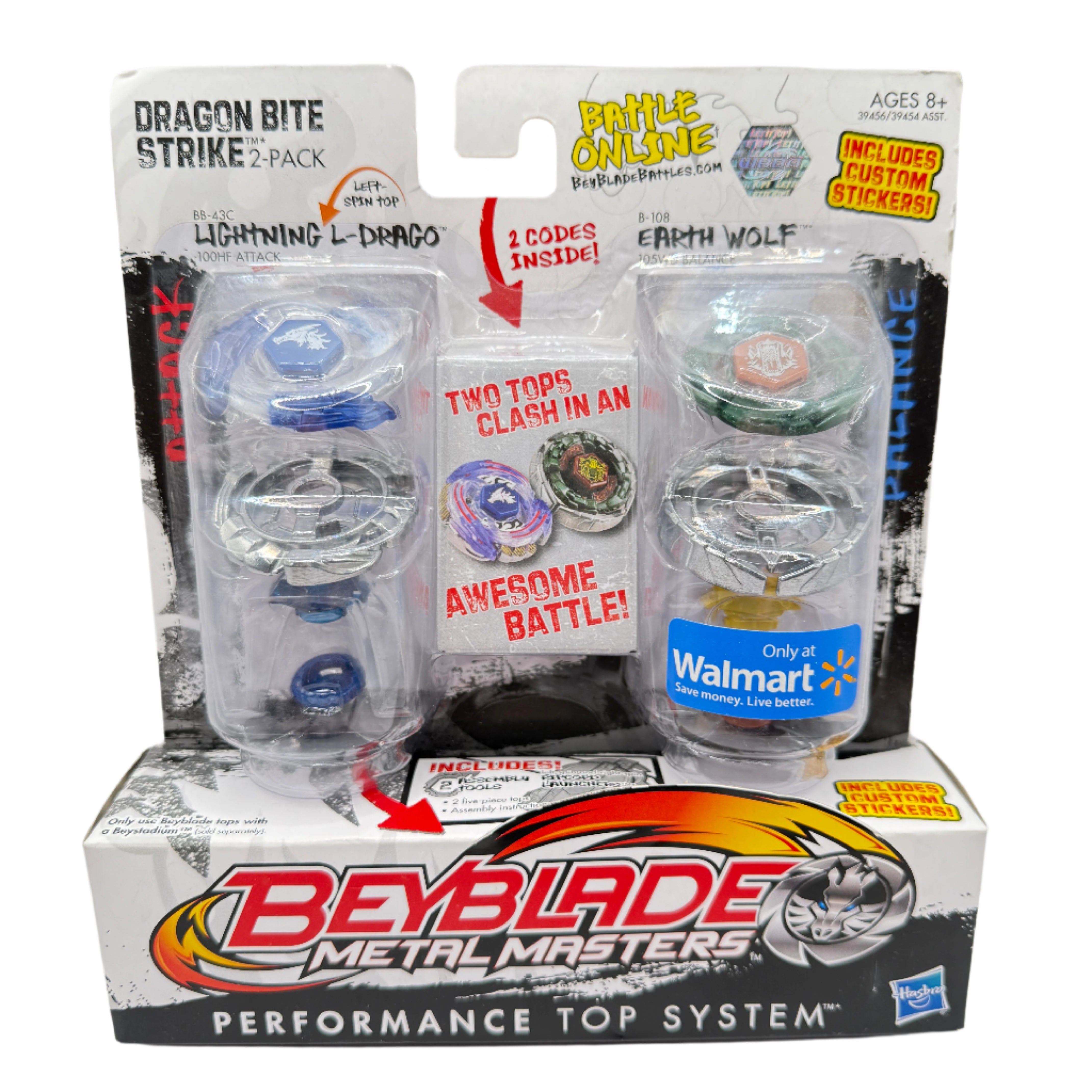 Beyblade Metal Masters Dragon Bite Strike 2-Pack - Lightning L-Drago & Earth Wolf