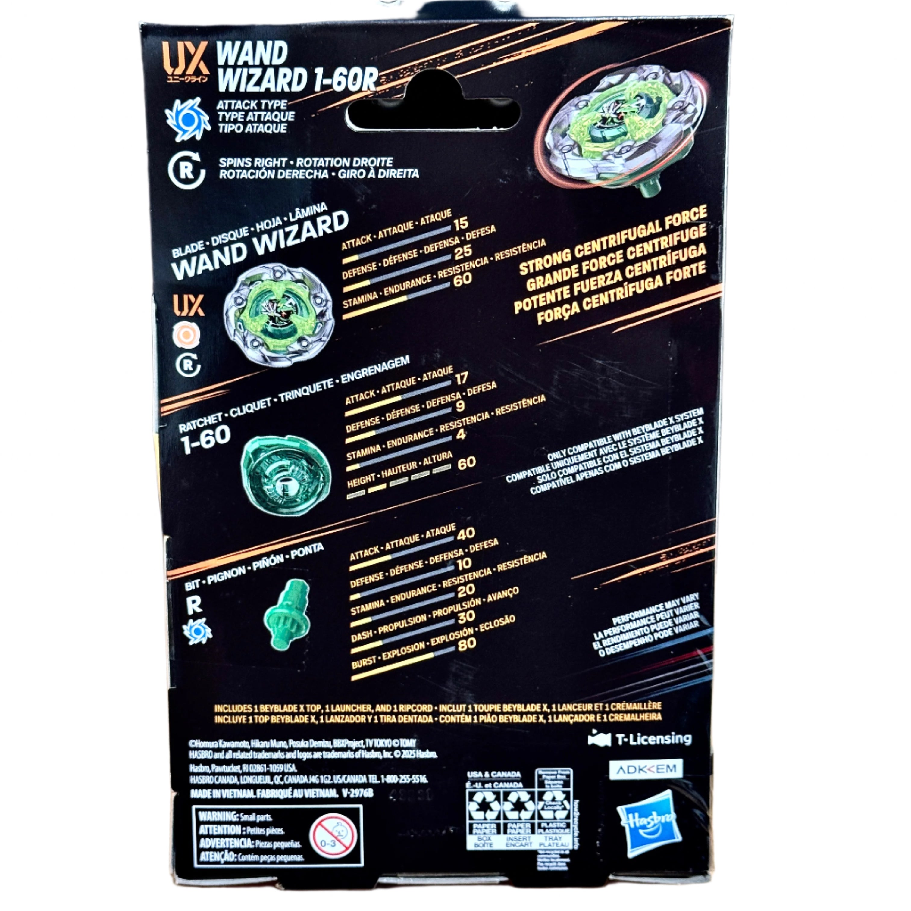 Beyblade X Wand Wizard 1-60R (UX Series) Hasbro