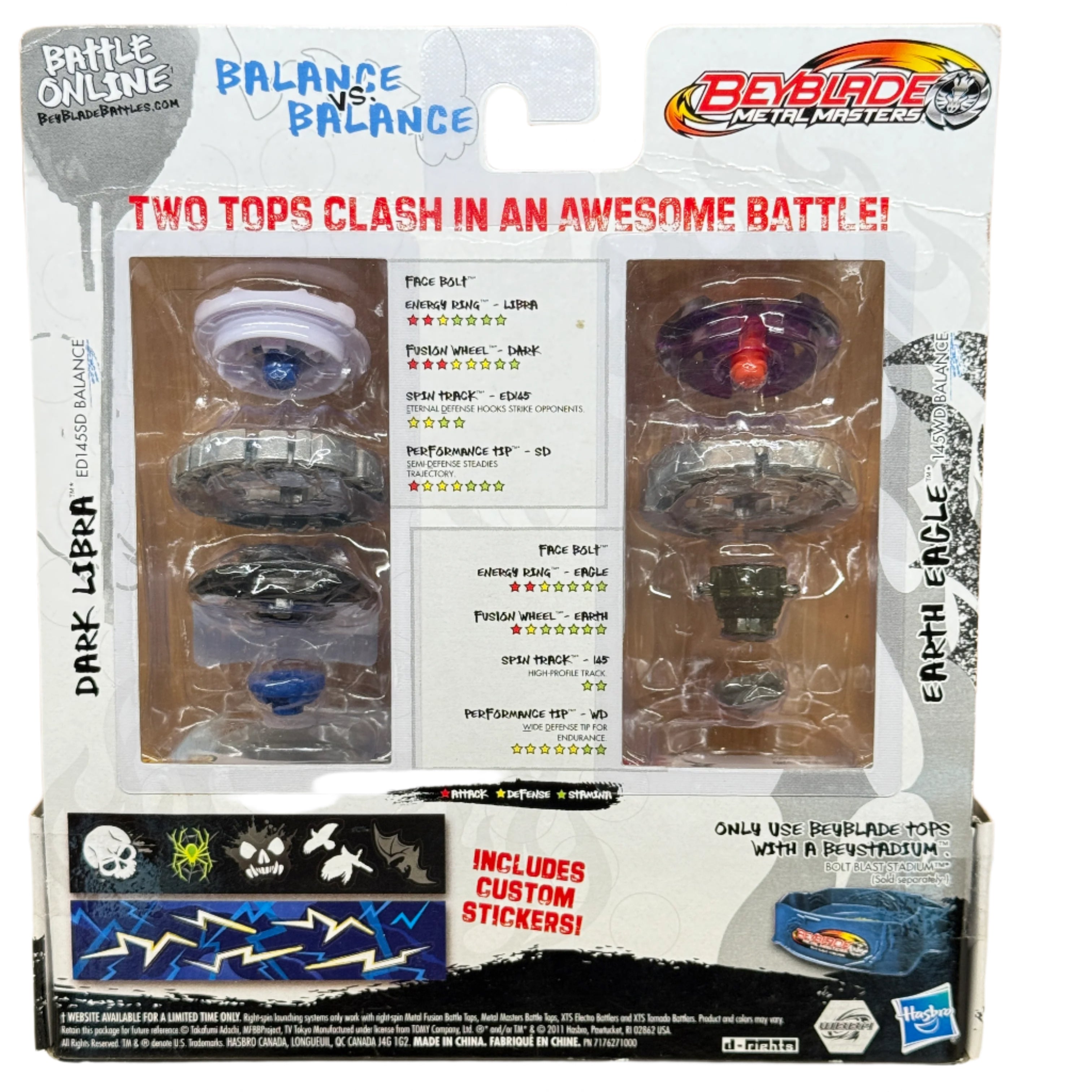 Beyblade Metal Masters Metal Wing Smash 2-Pack (Earth Eagle & Dark Libra)